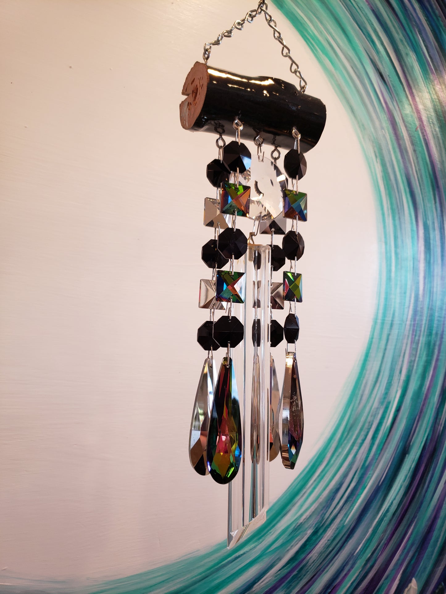 Chandlelier crystal windchime suncatcher by Angel Sims Dazzling Driftwood