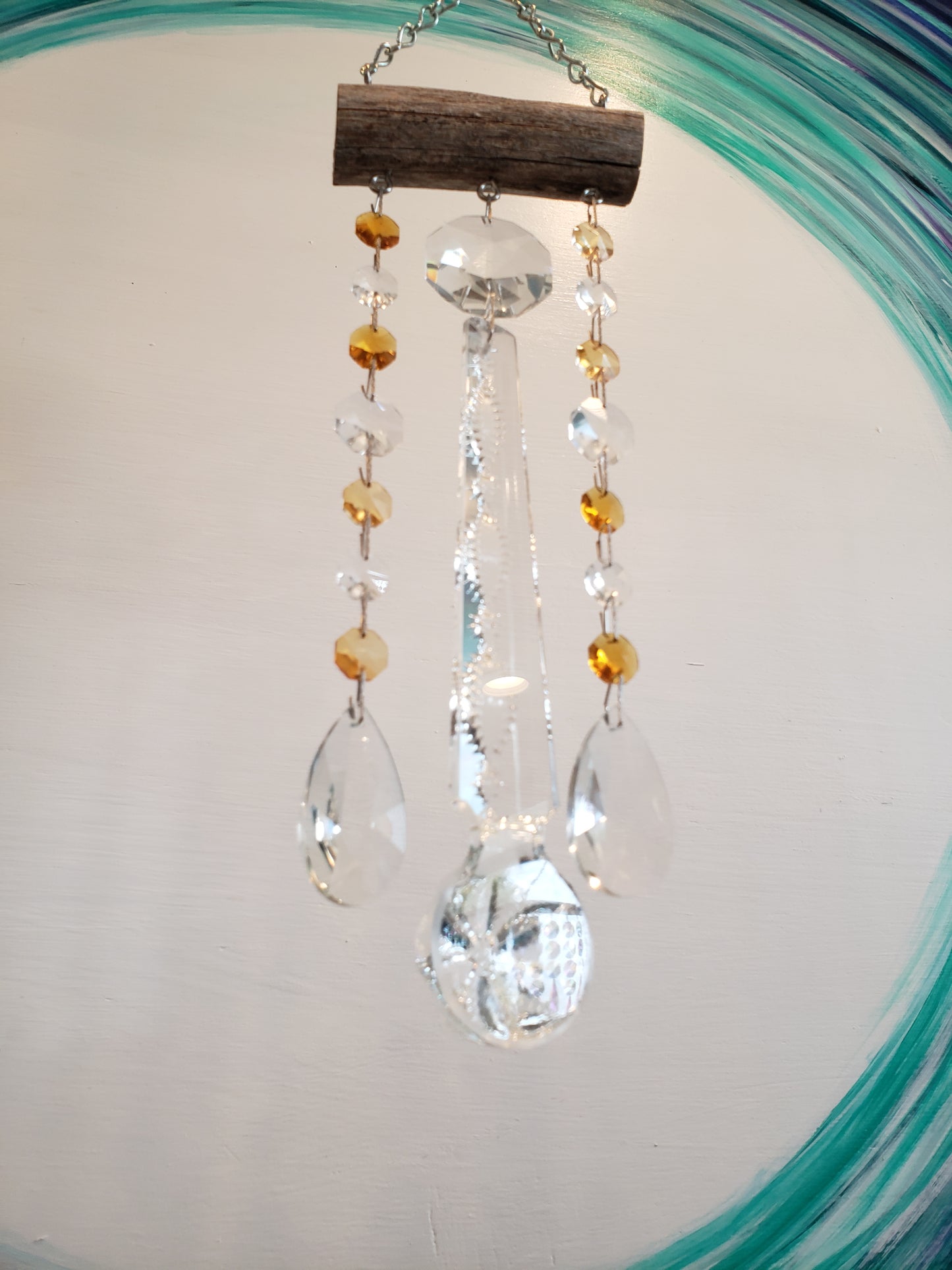 Hand made crystal windchime suncatcher gifts by Dazzling Driftwood, located in Auburndale FL