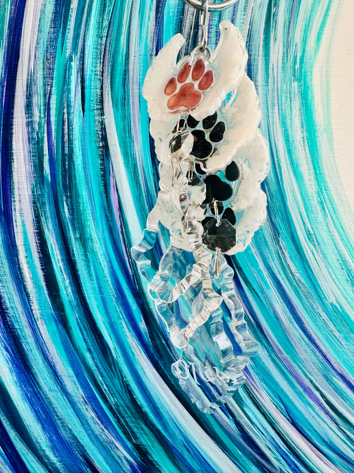 Paw Print Wing Memorial Suncatcher