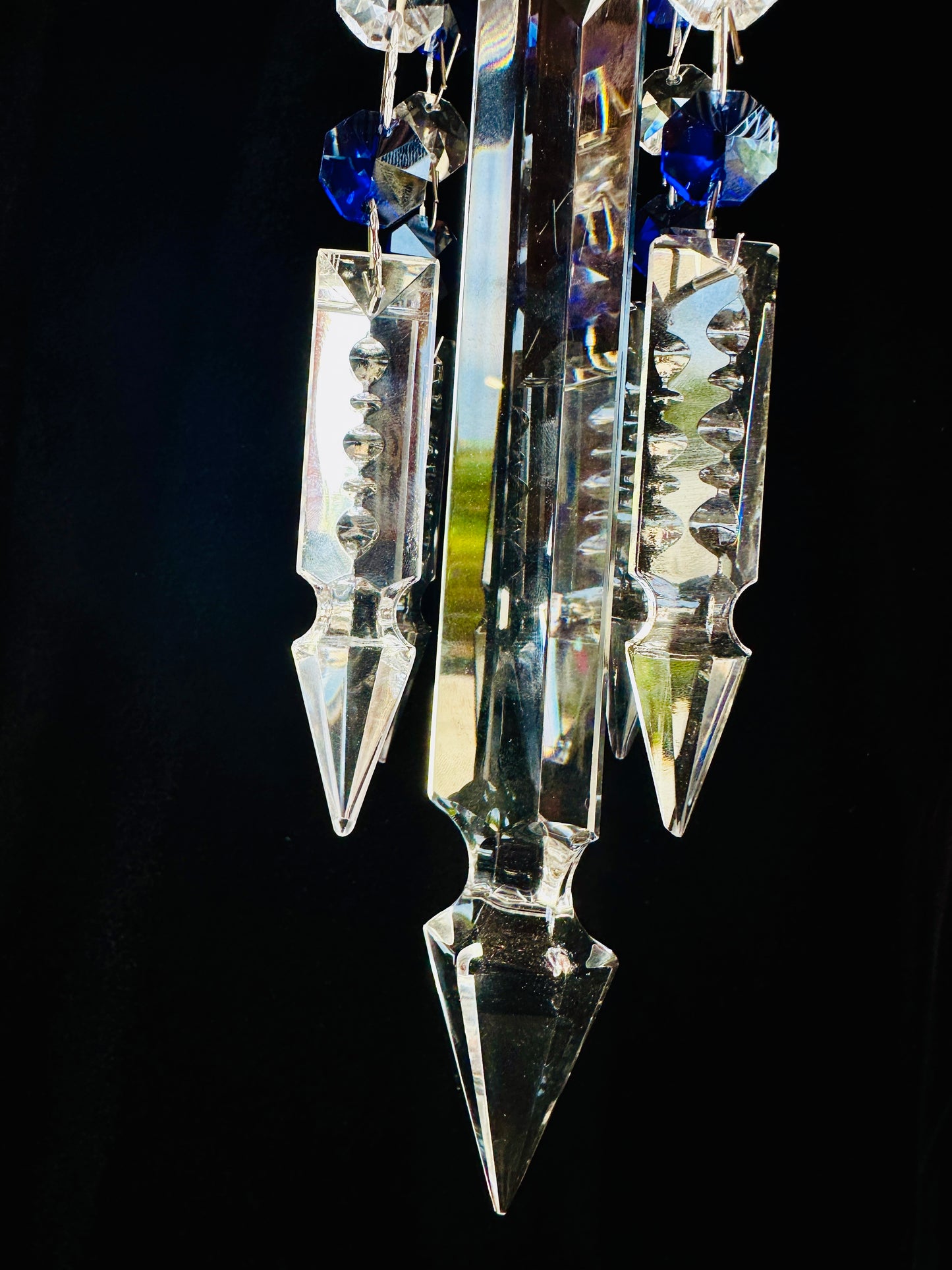 Natural Driftwood and Chandelier Crystal Sun-catching Wind-chime 5 Strand