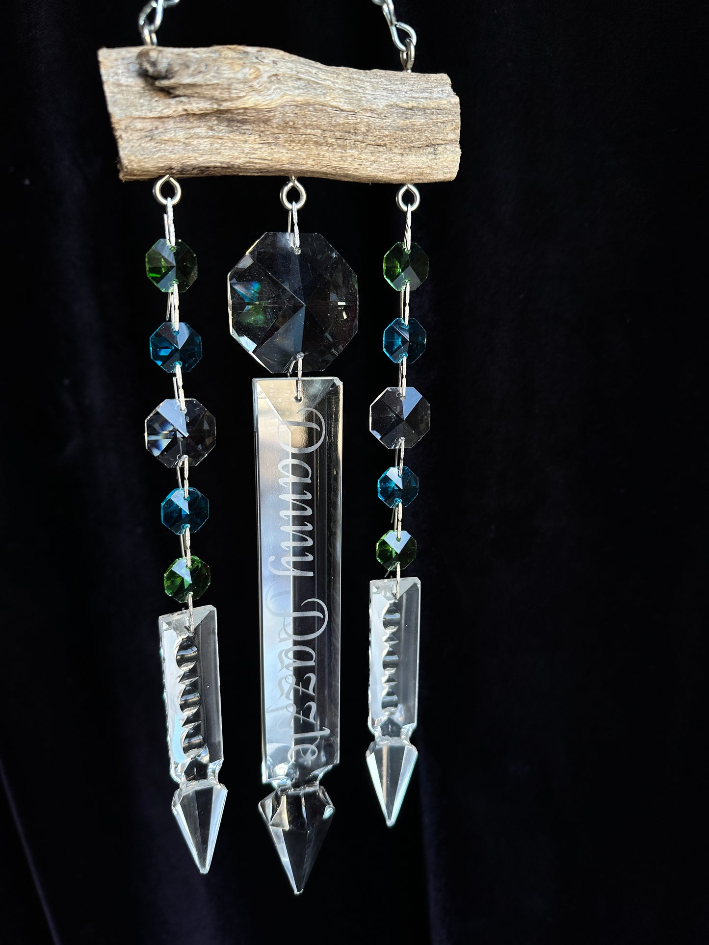 Danny's Dazzle Fundraising Sun-catching Windchime Natural Driftwood 3 Strand