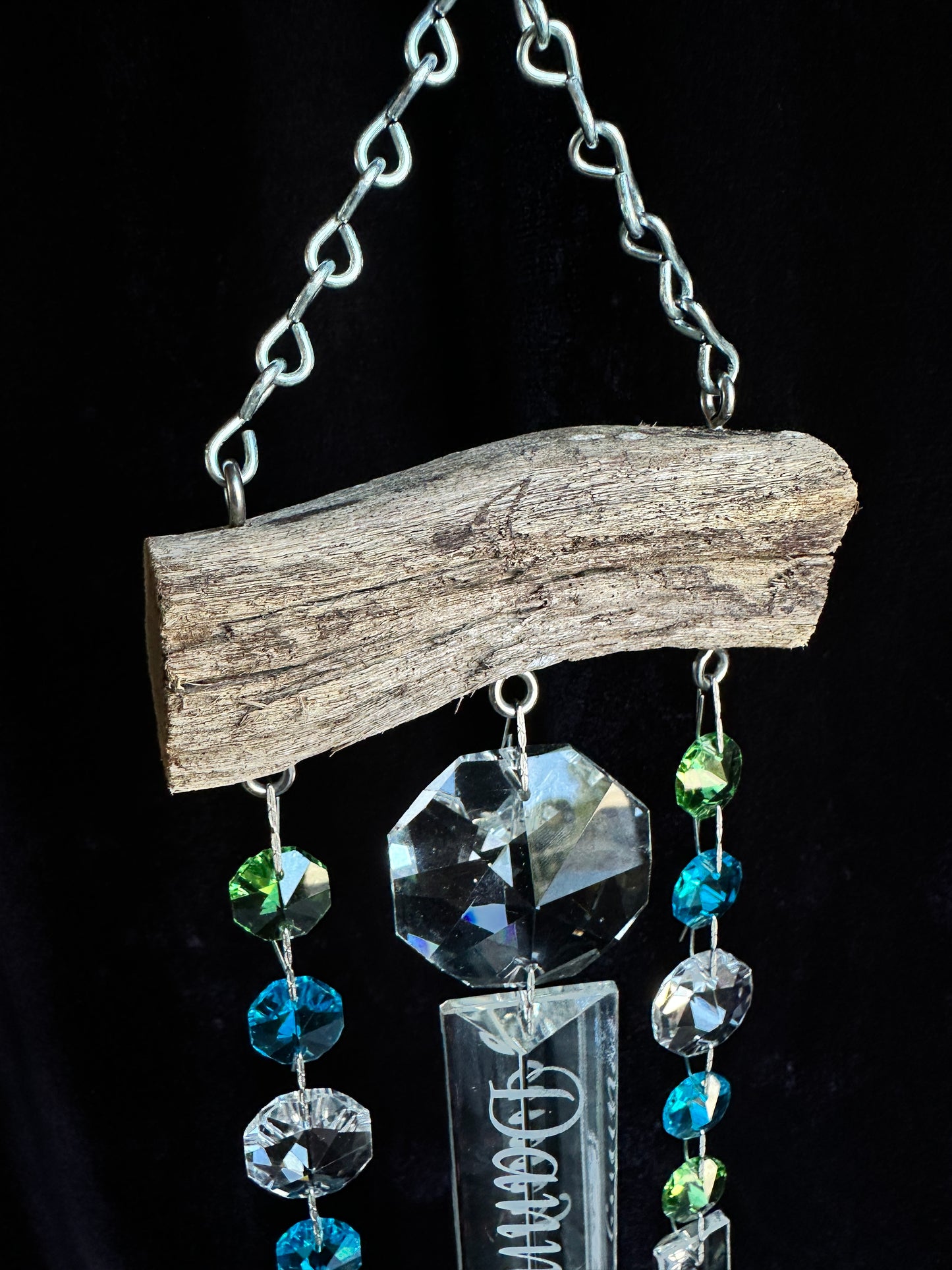 Danny's Dazzle Fundraising Sun-catching Windchime Natural Driftwood 3 Strand