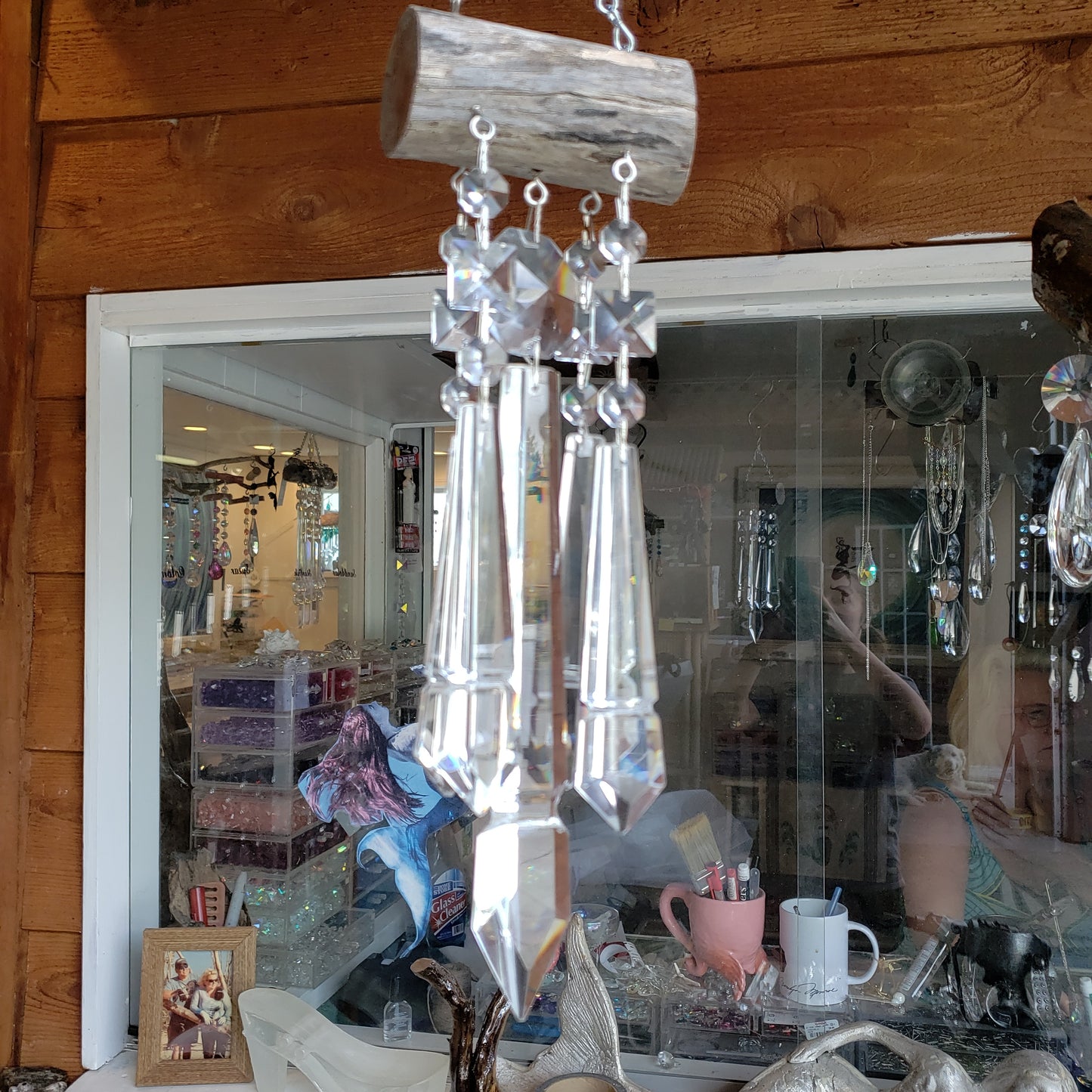 unique gifts Dazzling Driftwood chandelier crystal wind chime sun catcher