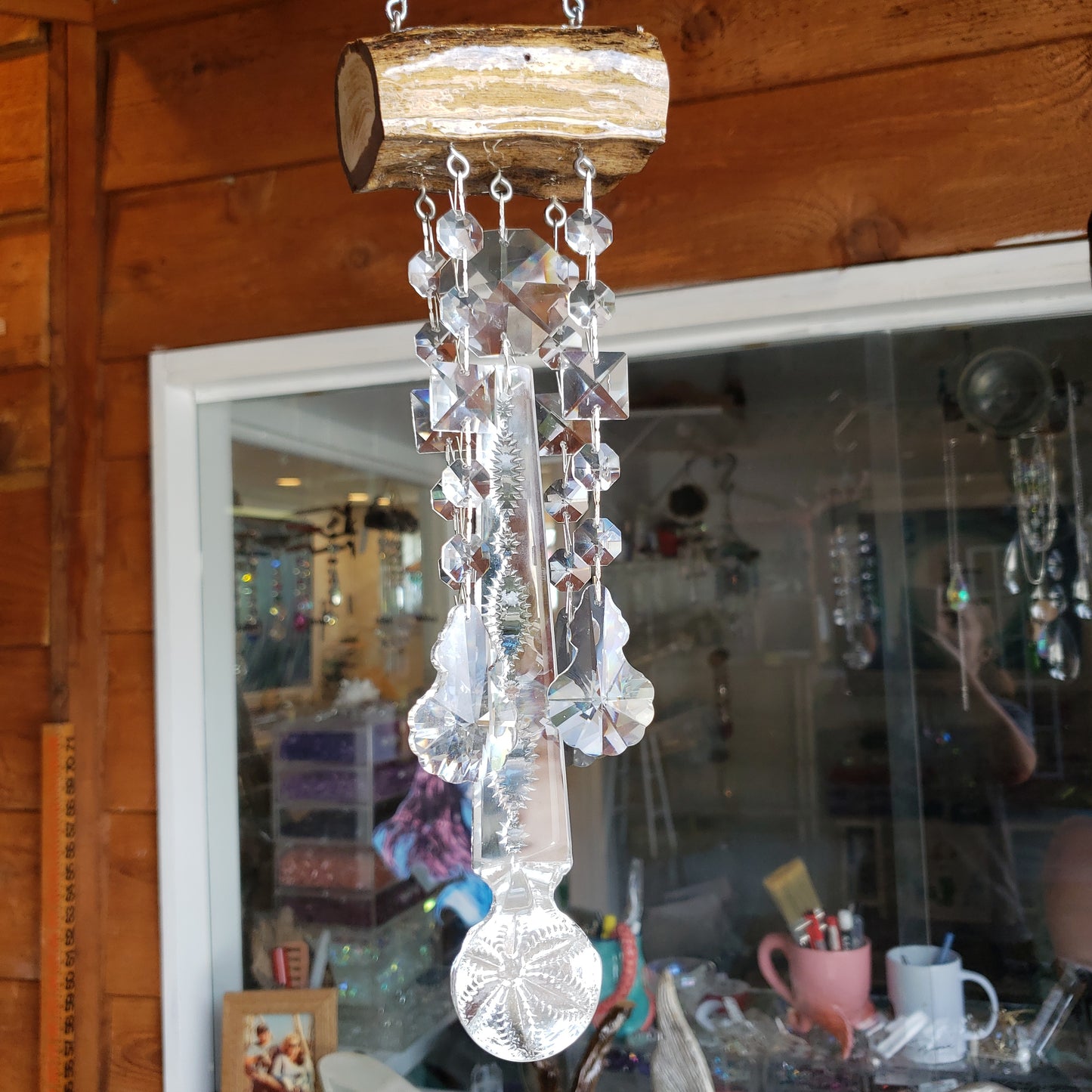 glistening driftwood wind-chime sun-catcher unique gifts