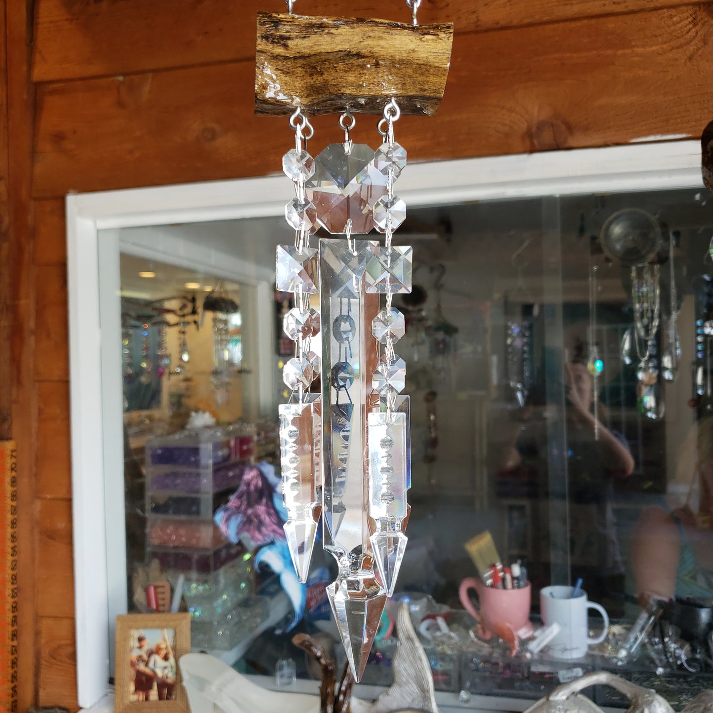 driftwood chandelier wind-chime sun-catcher dazzling driftwood unique gifts