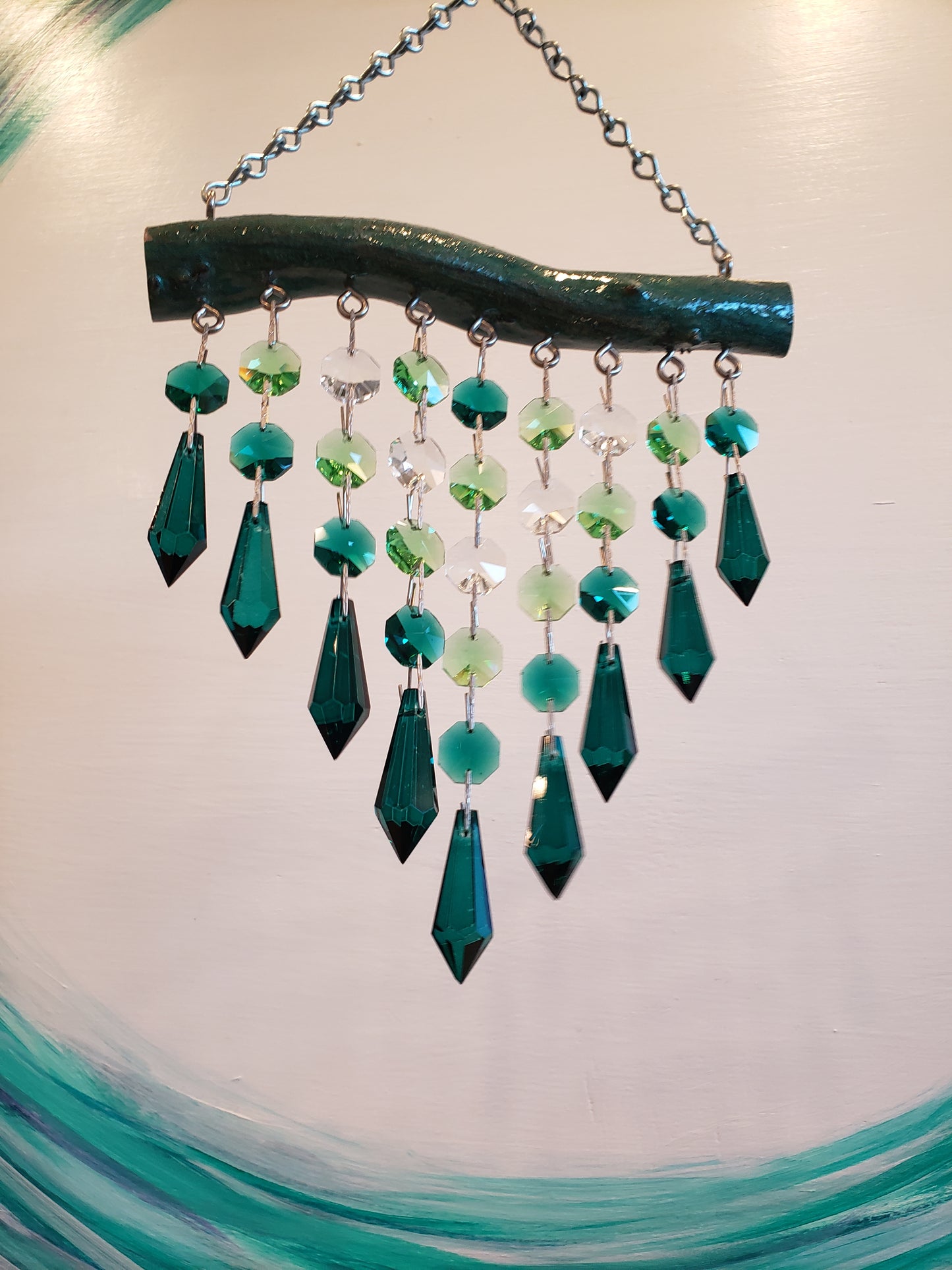 Dazzling Driftwood handmade chandelier crystal suncatcher