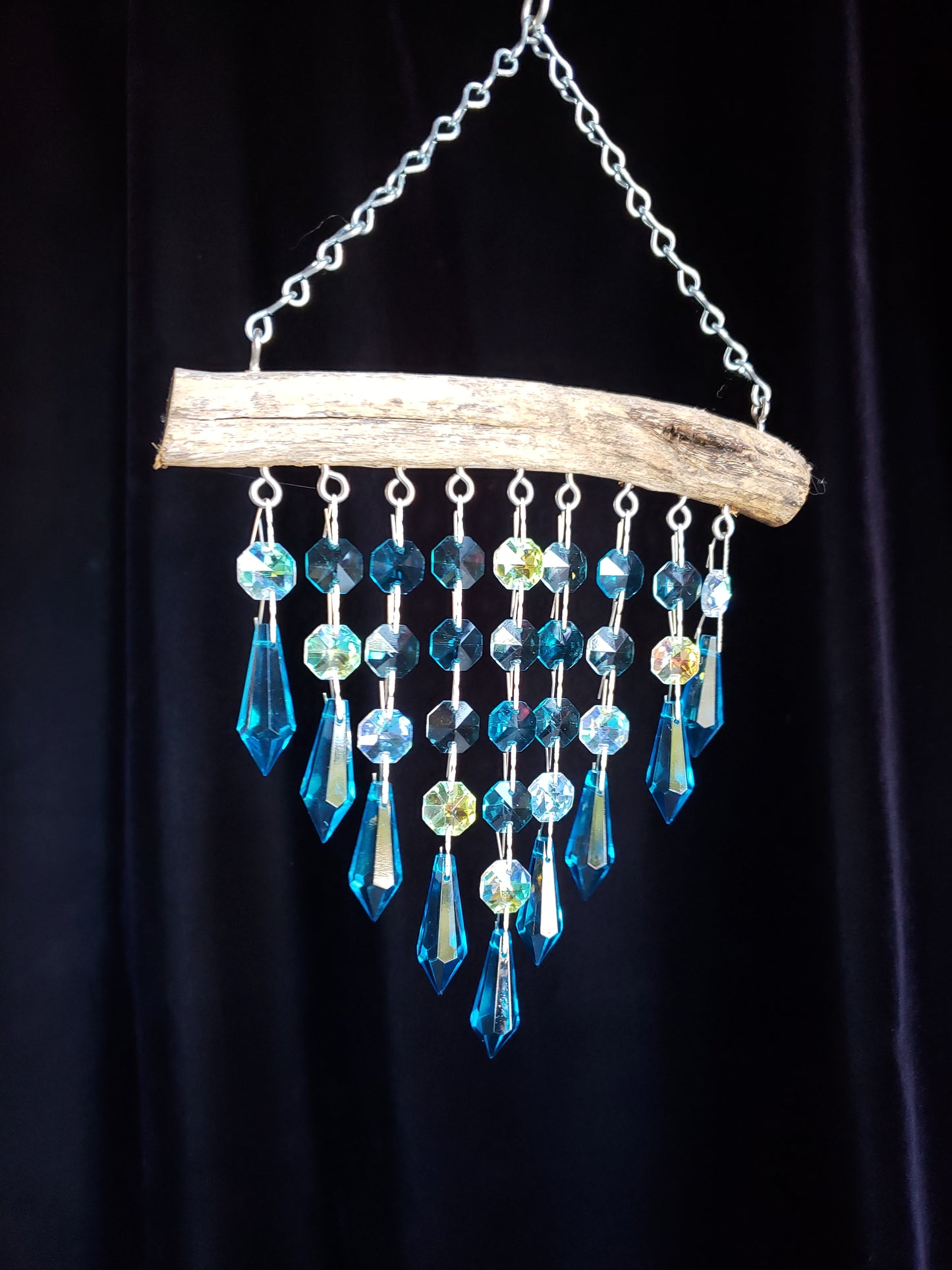 Light blue chandelier crystal suncatcher