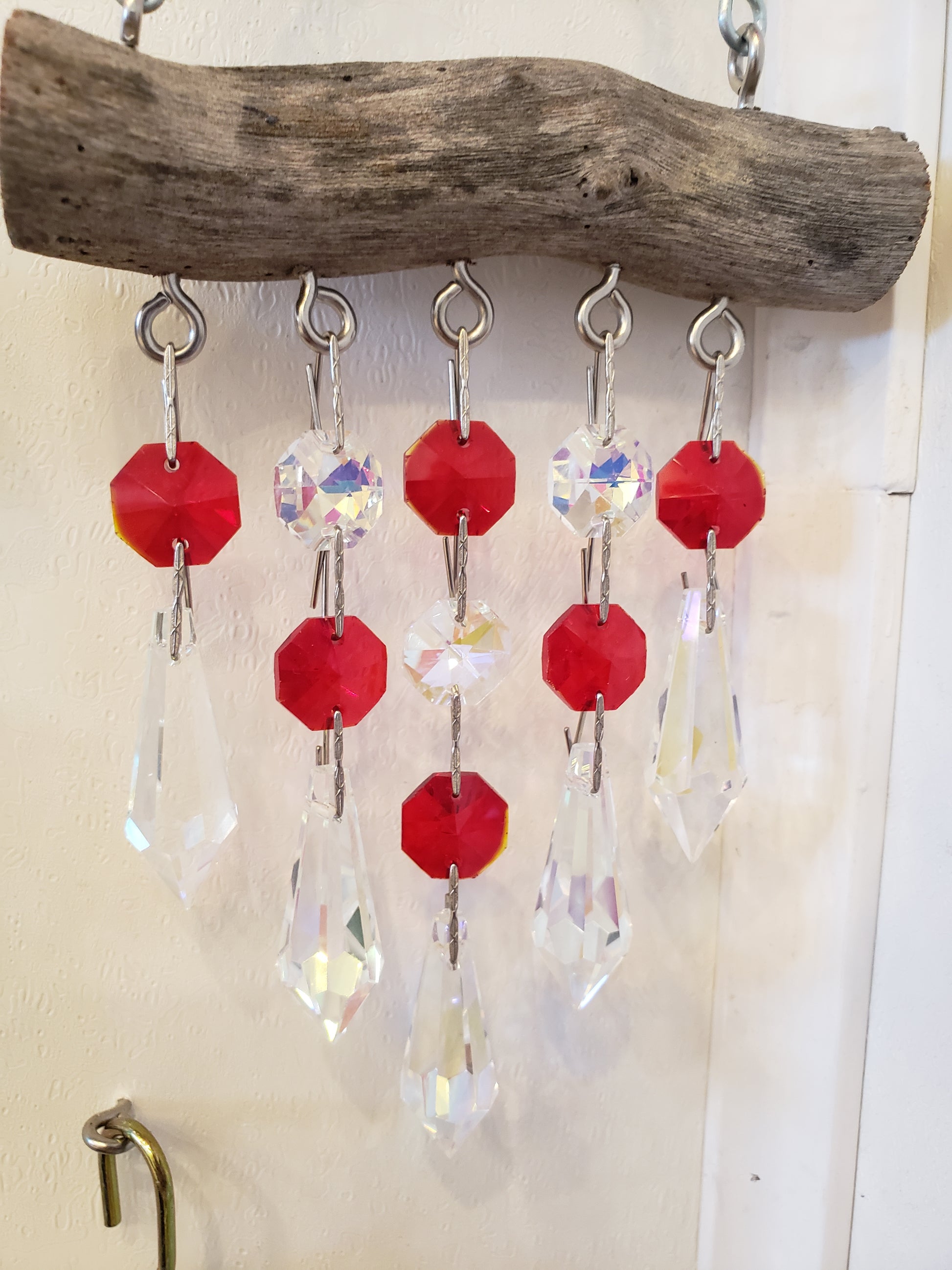 Red chandelier crystal suncather Dazzling Driftwood