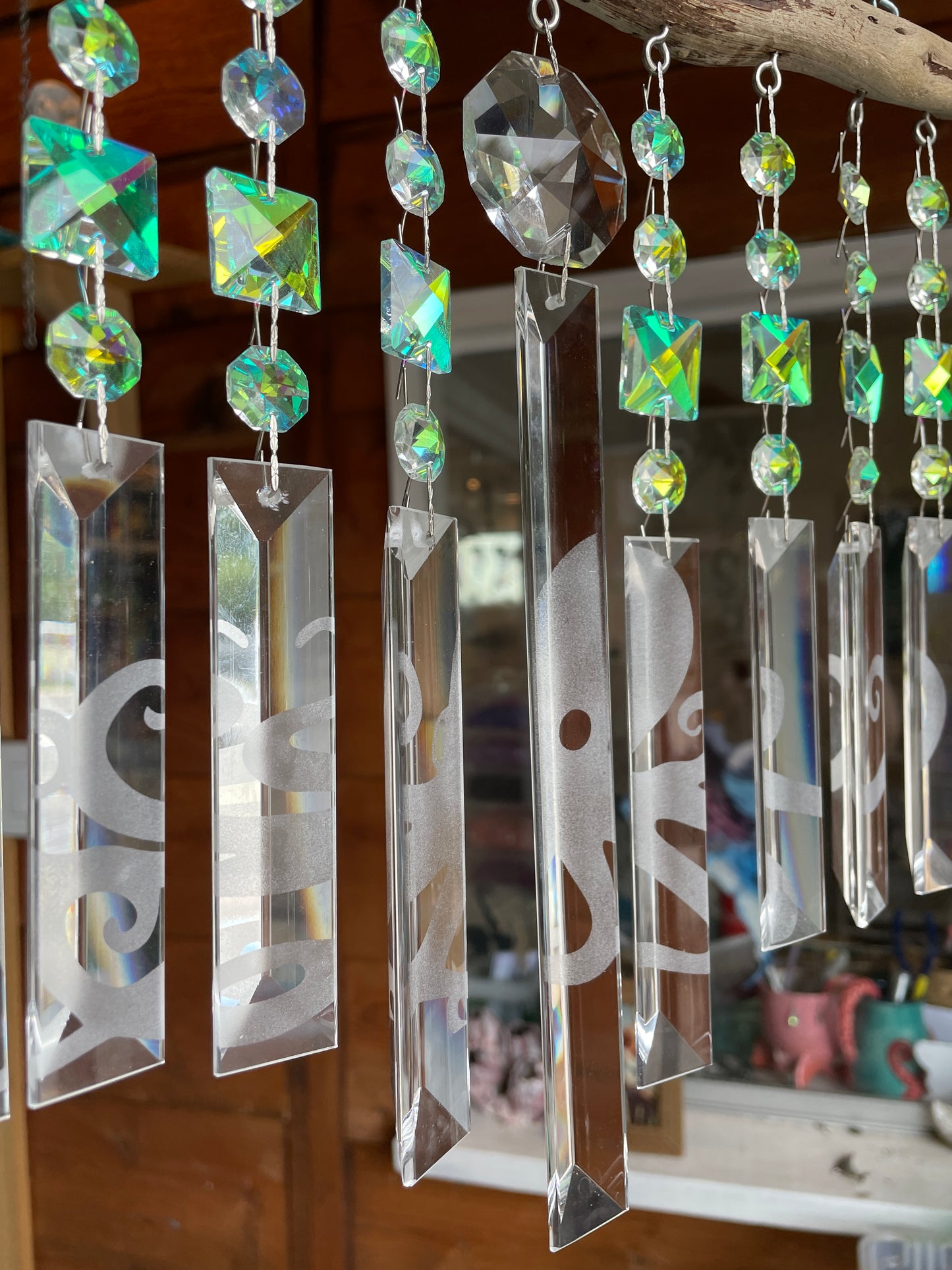 handmade octopus wind chime dazzling driftwwod