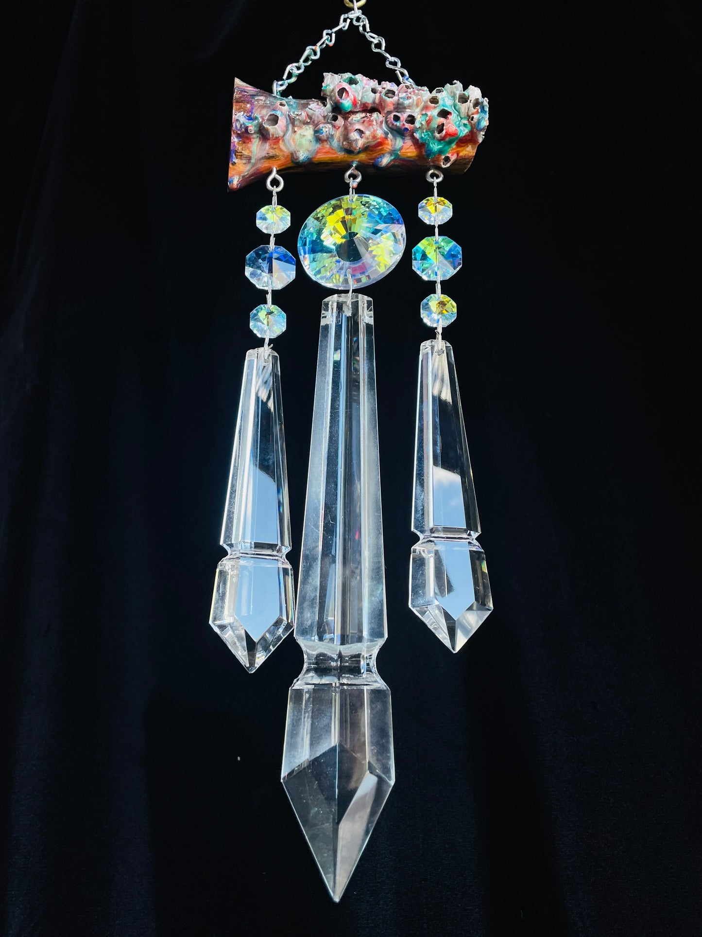 Dazzling Driftwood handmade windchime sun catcher