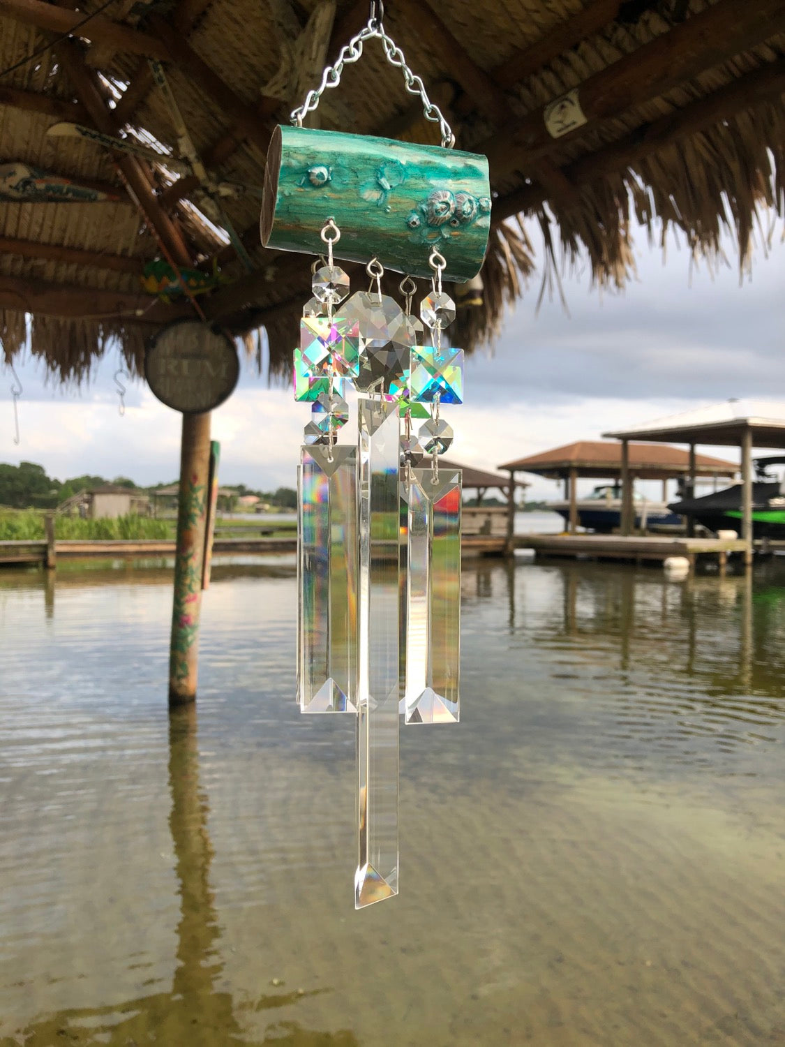 wind-chime sun-catcher dazzling driftwood unique gifts