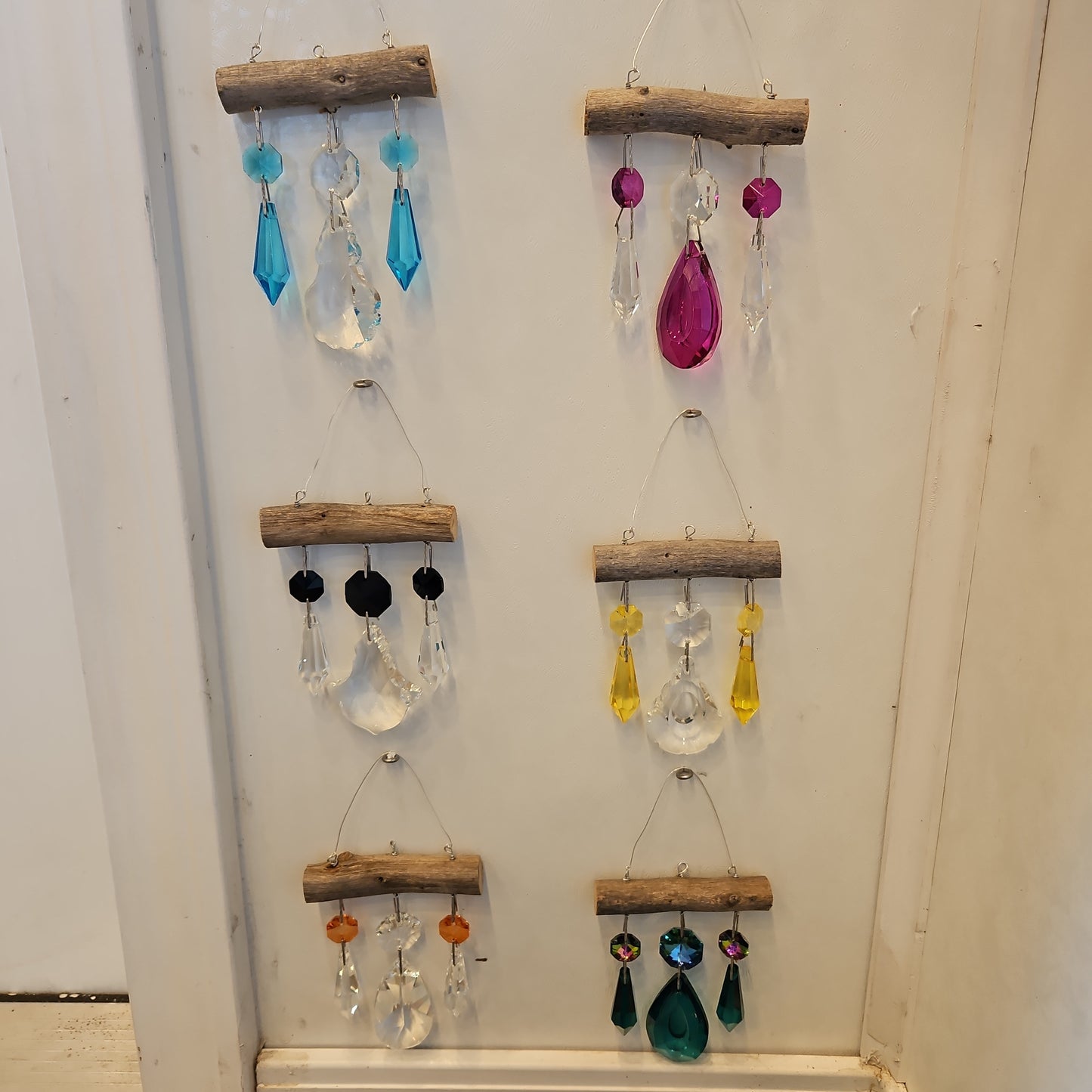 Micro 3 chandelier crystal suncatcher by Dazzling Driftwood