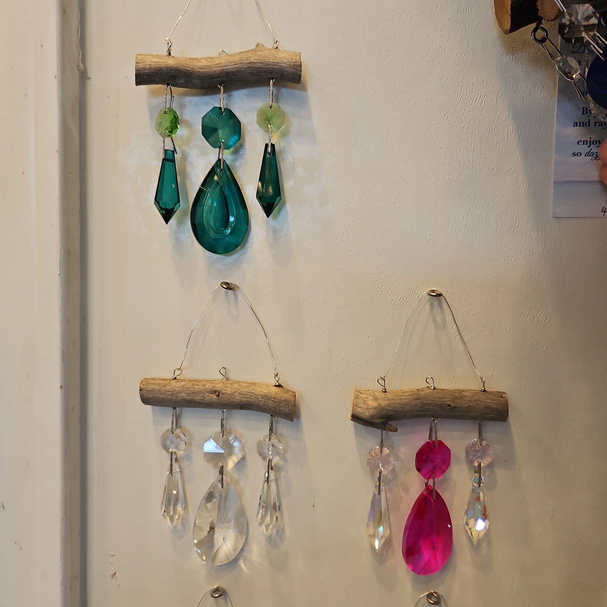 Micro 3 chandelier crystal suncatcher by Dazzling Driftwood 