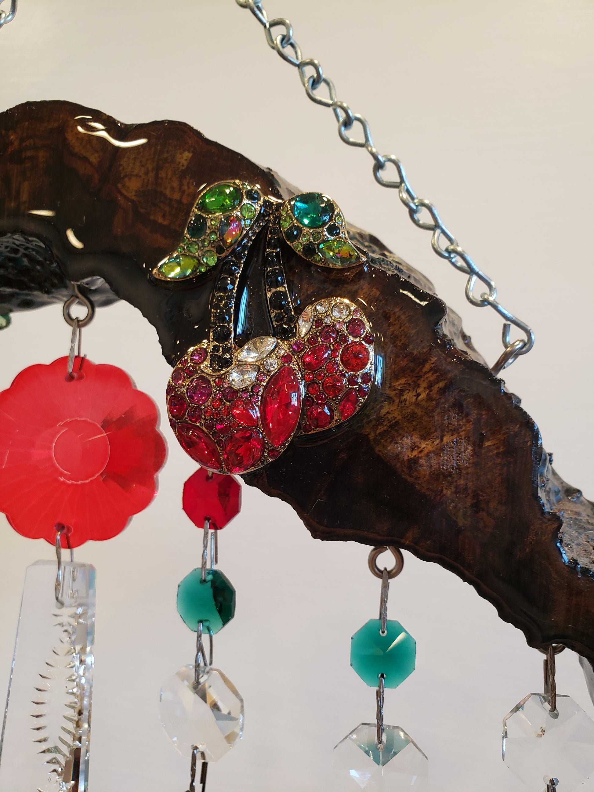 Cherry broach epoxied to driftwood by Dazzling Driftwood