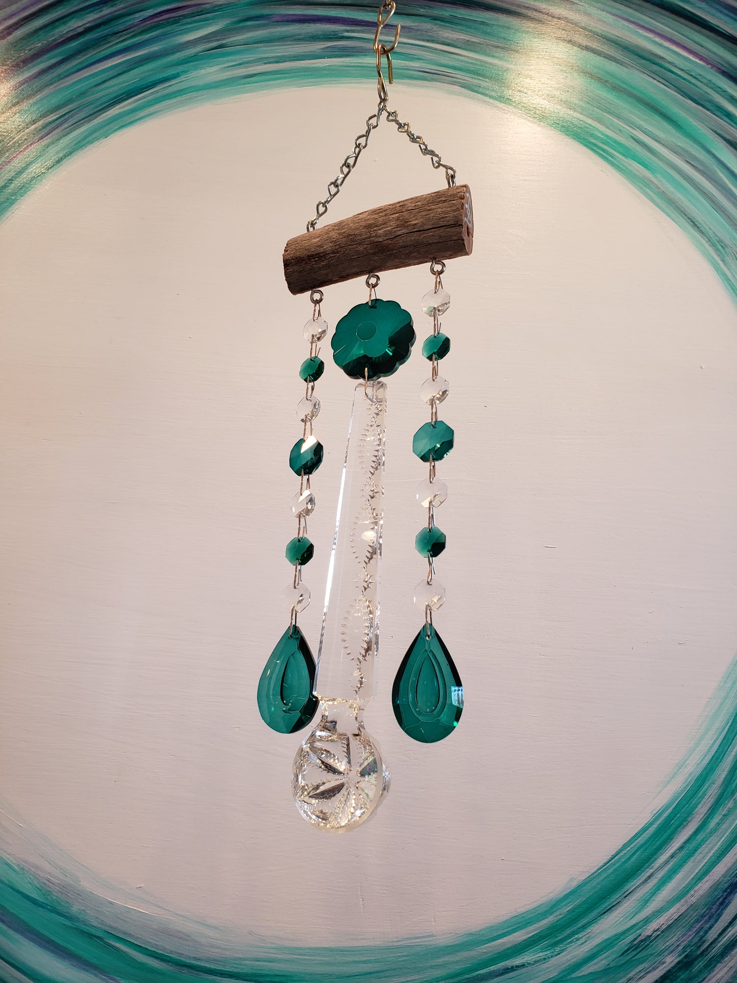 Dazzling Driftwood unique handmade windchime suncatcher