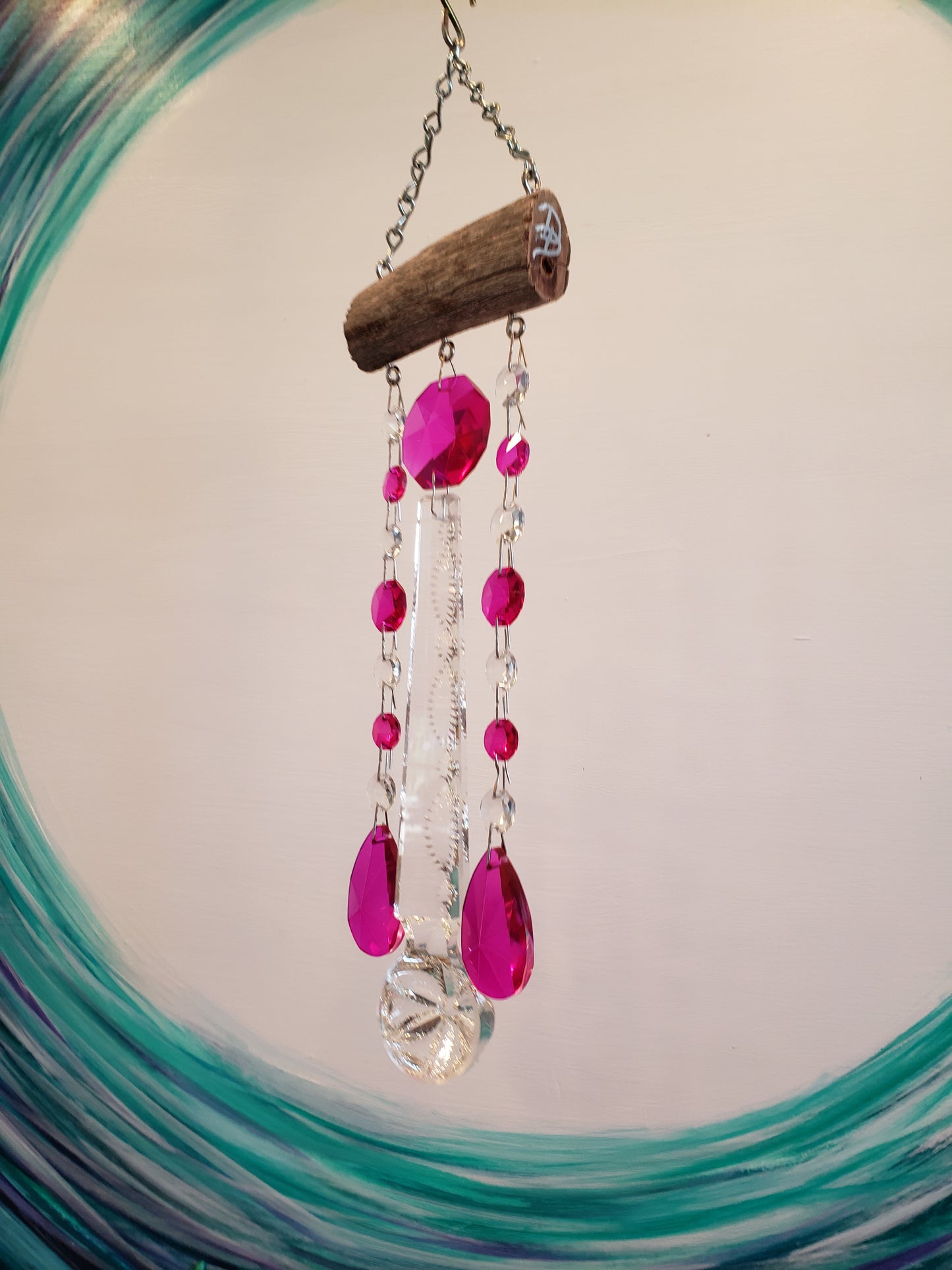 handmade Chandelier crystal windchime suncatcher by Dazzling Driftwood Auburndale FL 