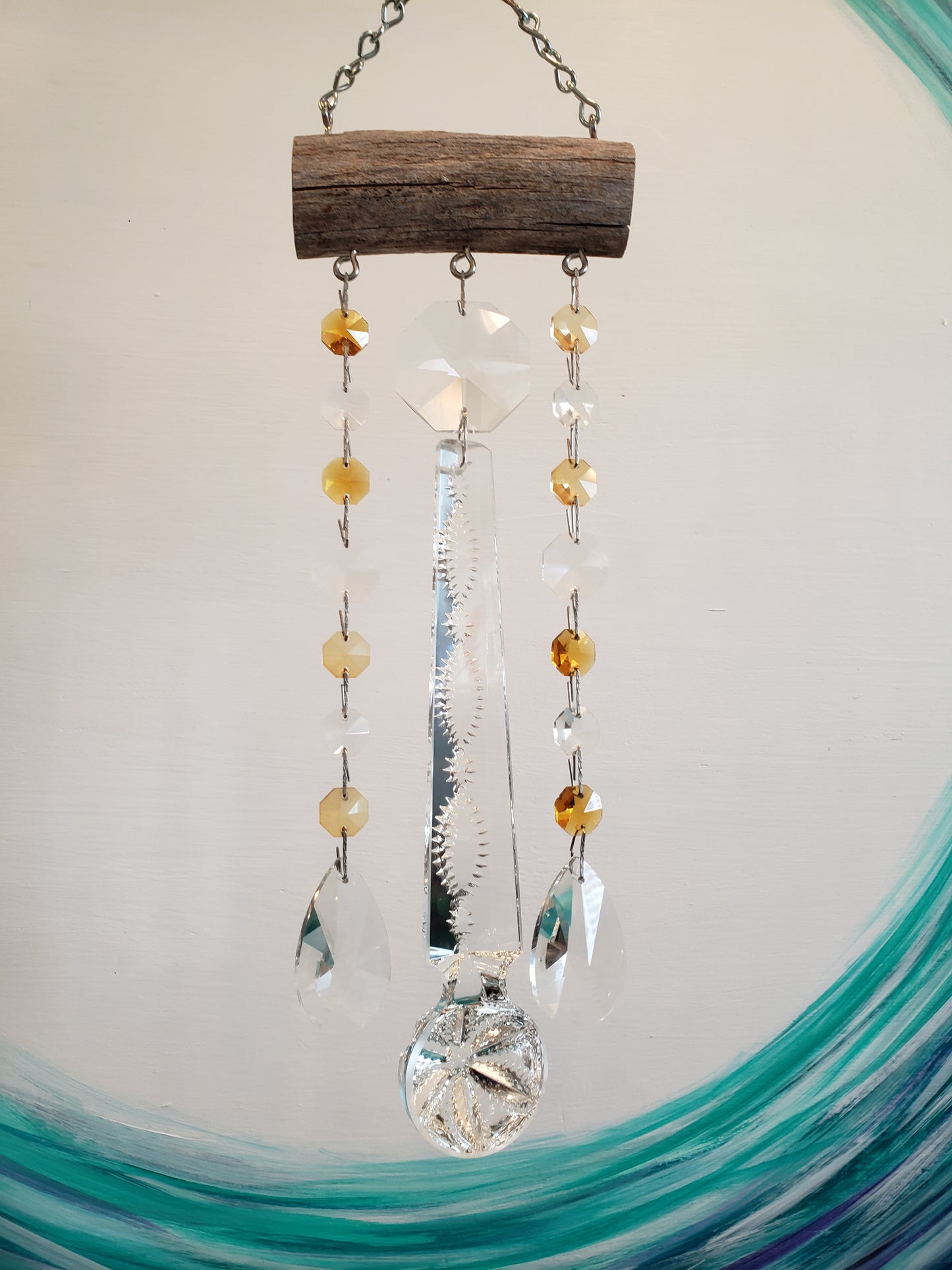 Dazzling Driftwood chandelier crystal windchime suncatcher located in Auburndale FL  