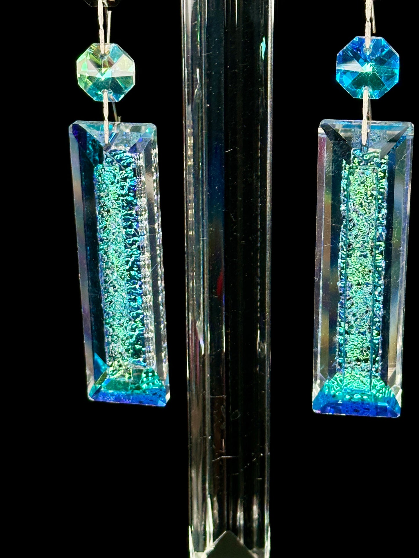 Natural Driftwood & Aura Borealis Ice Chandelier Crystal Sun-catching Wind-chime