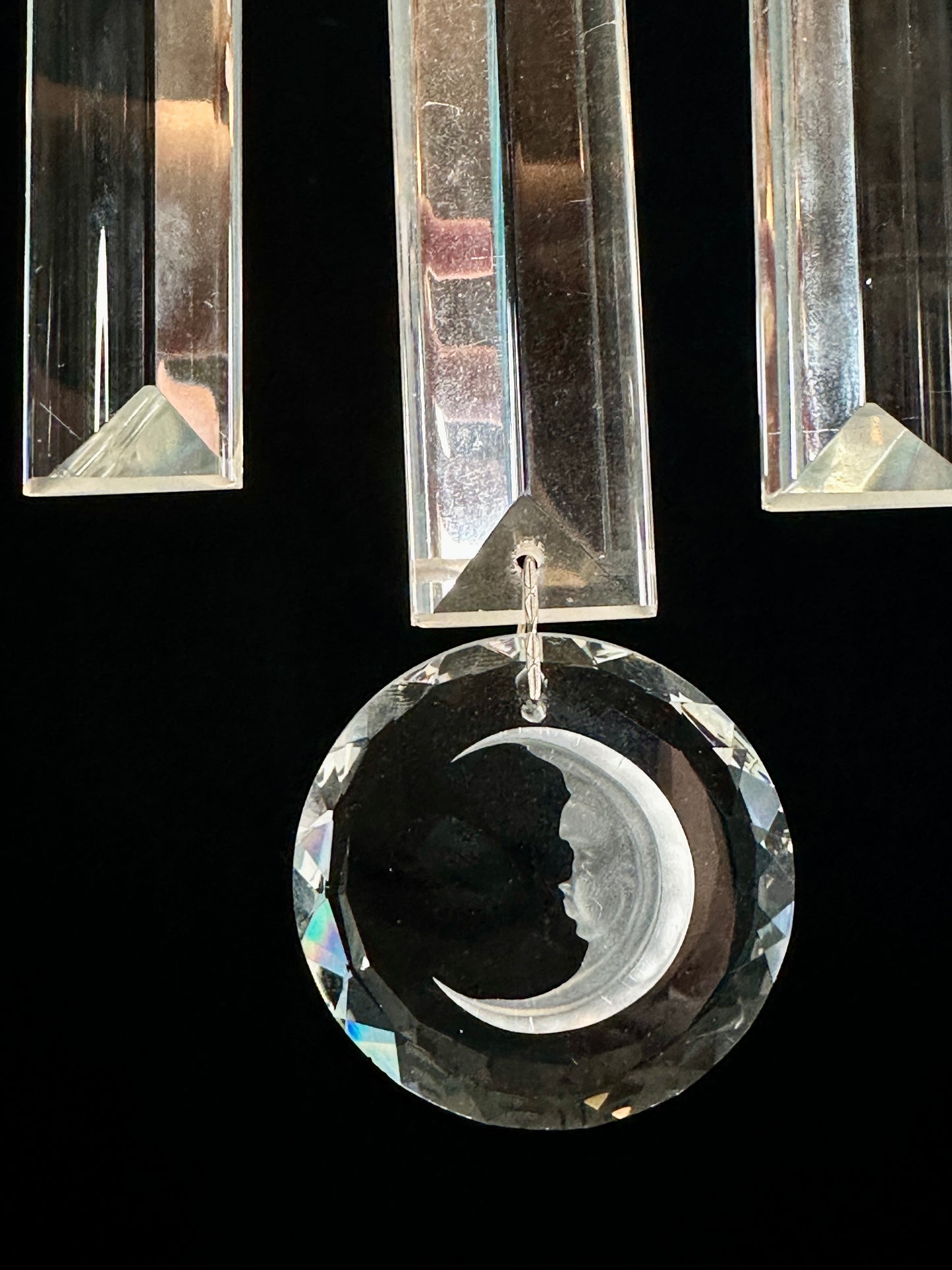 Pair of Sun and Moon Crystal Sun-catching Wind-chimes.
