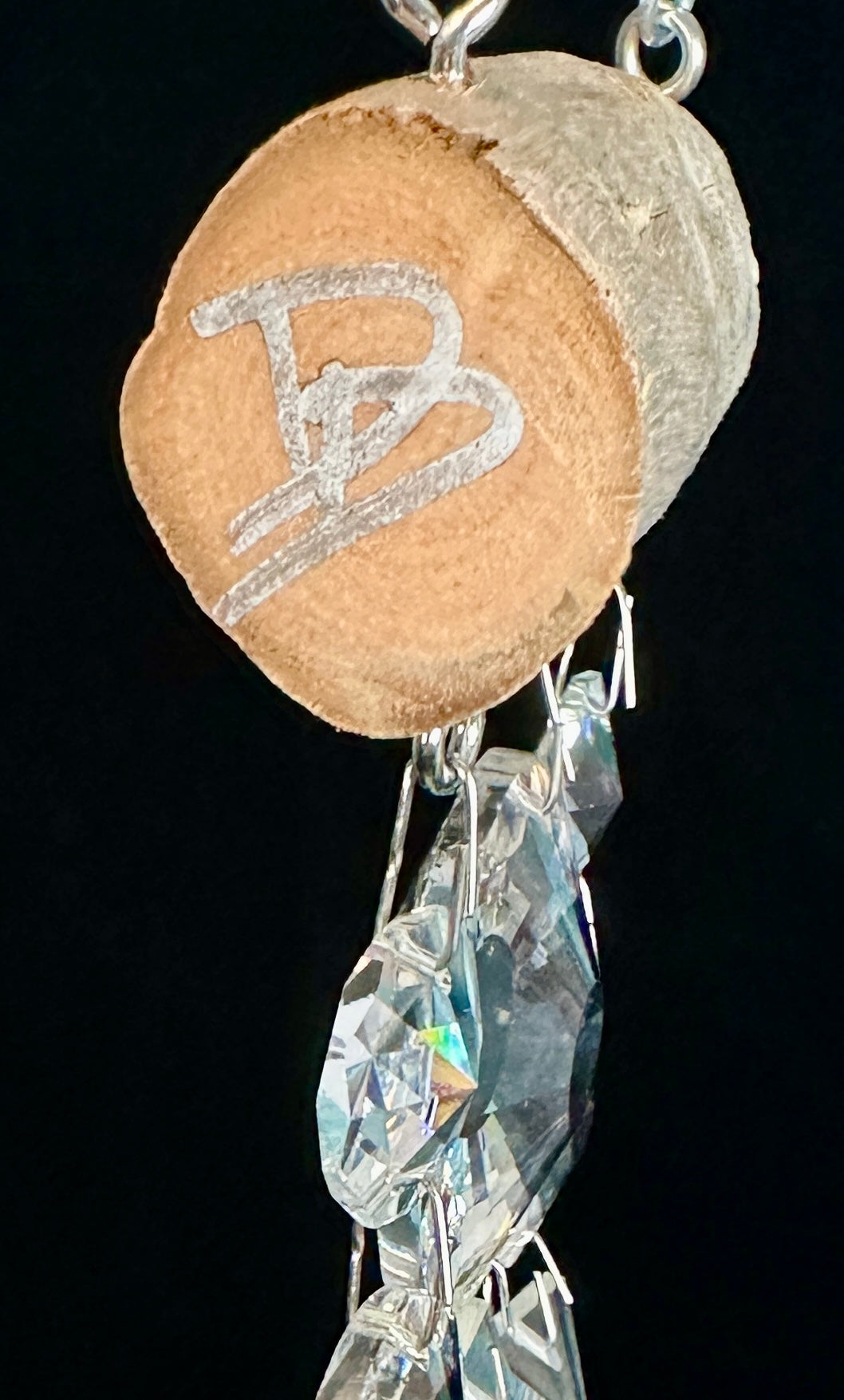 Pair of Sun and Moon Crystal Sun-catching Wind-chimes.