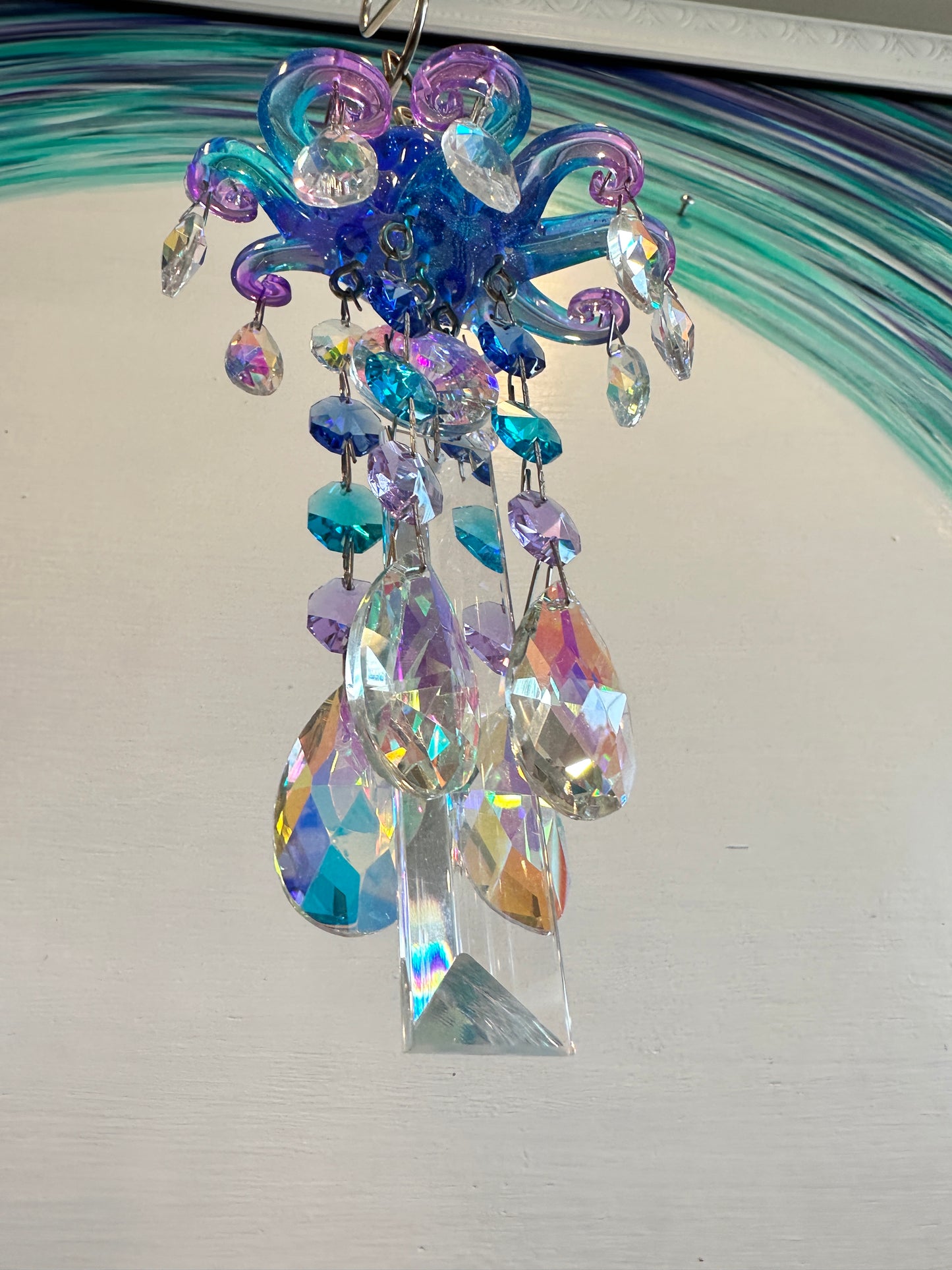 Epoxy Resin & Crystal Octopus Suncatching Windchime