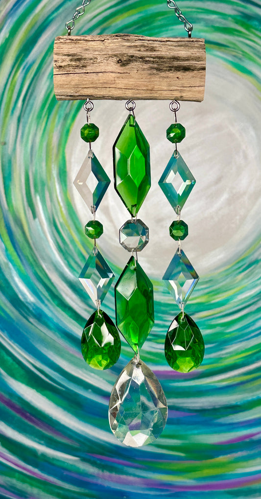 Mid-Century Emerald Green Diamond Sun-catcher