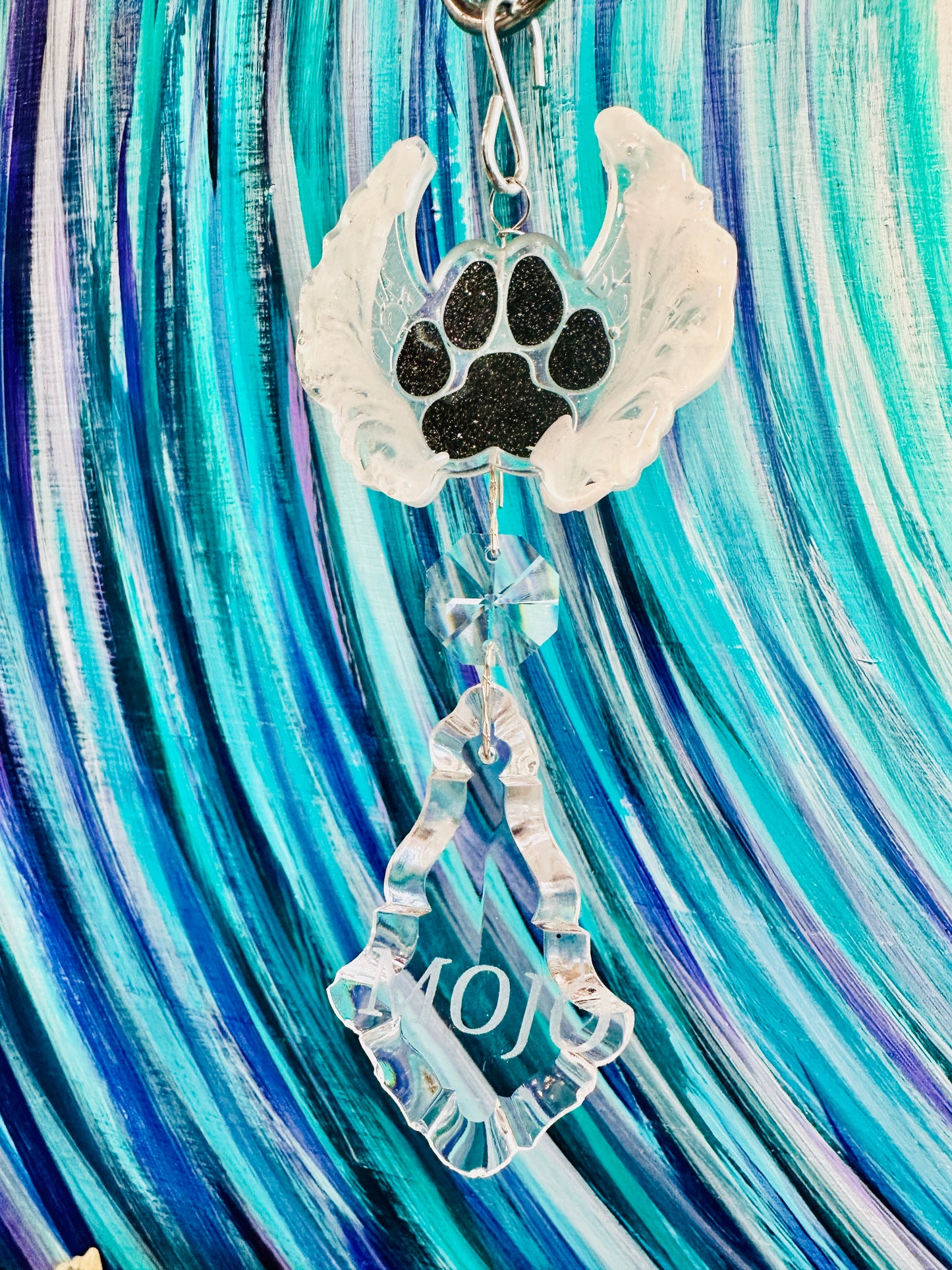 Paw Print Wing Memorial Suncatcher
