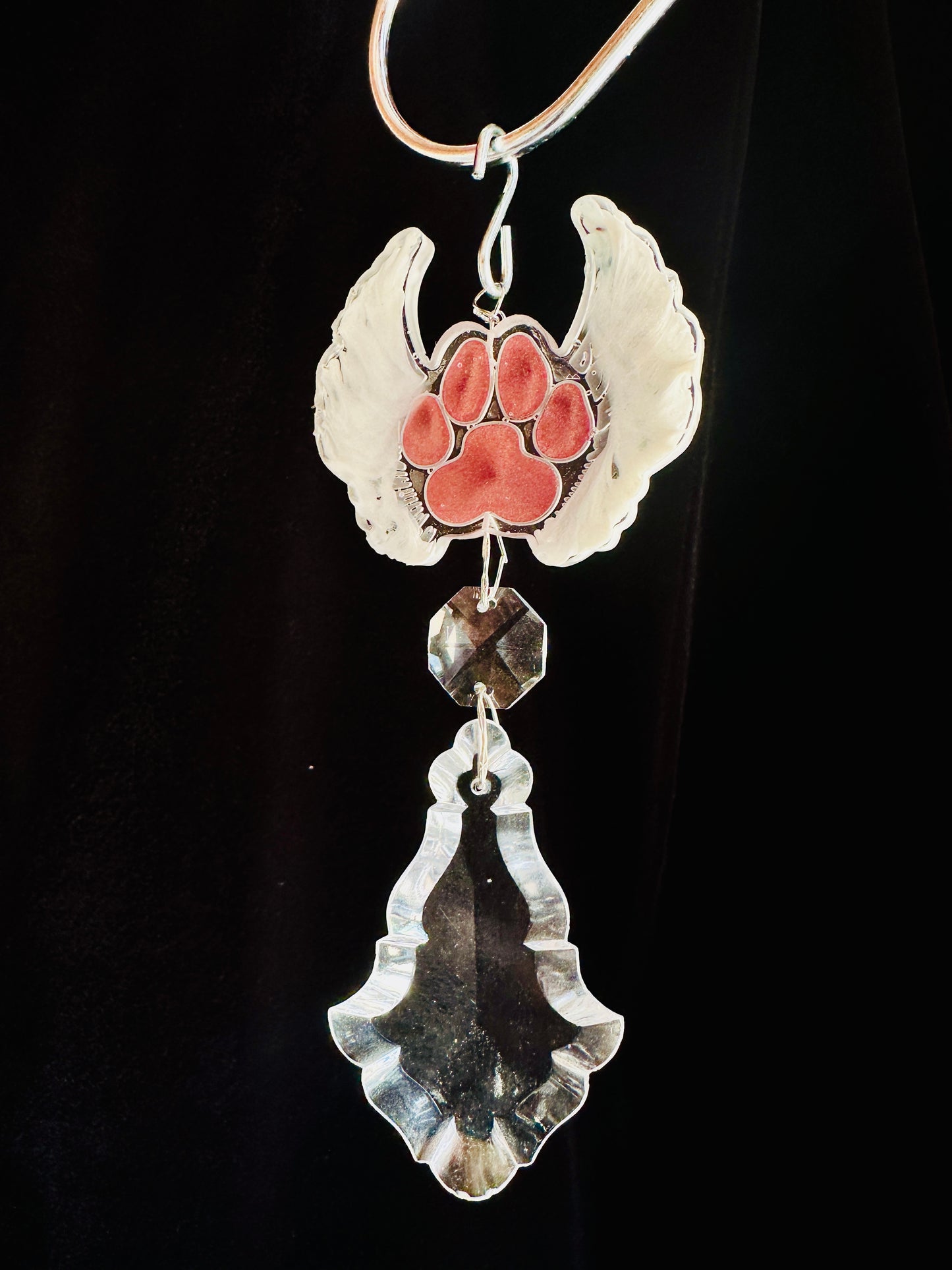 Paw Print Wing Memorial Suncatcher