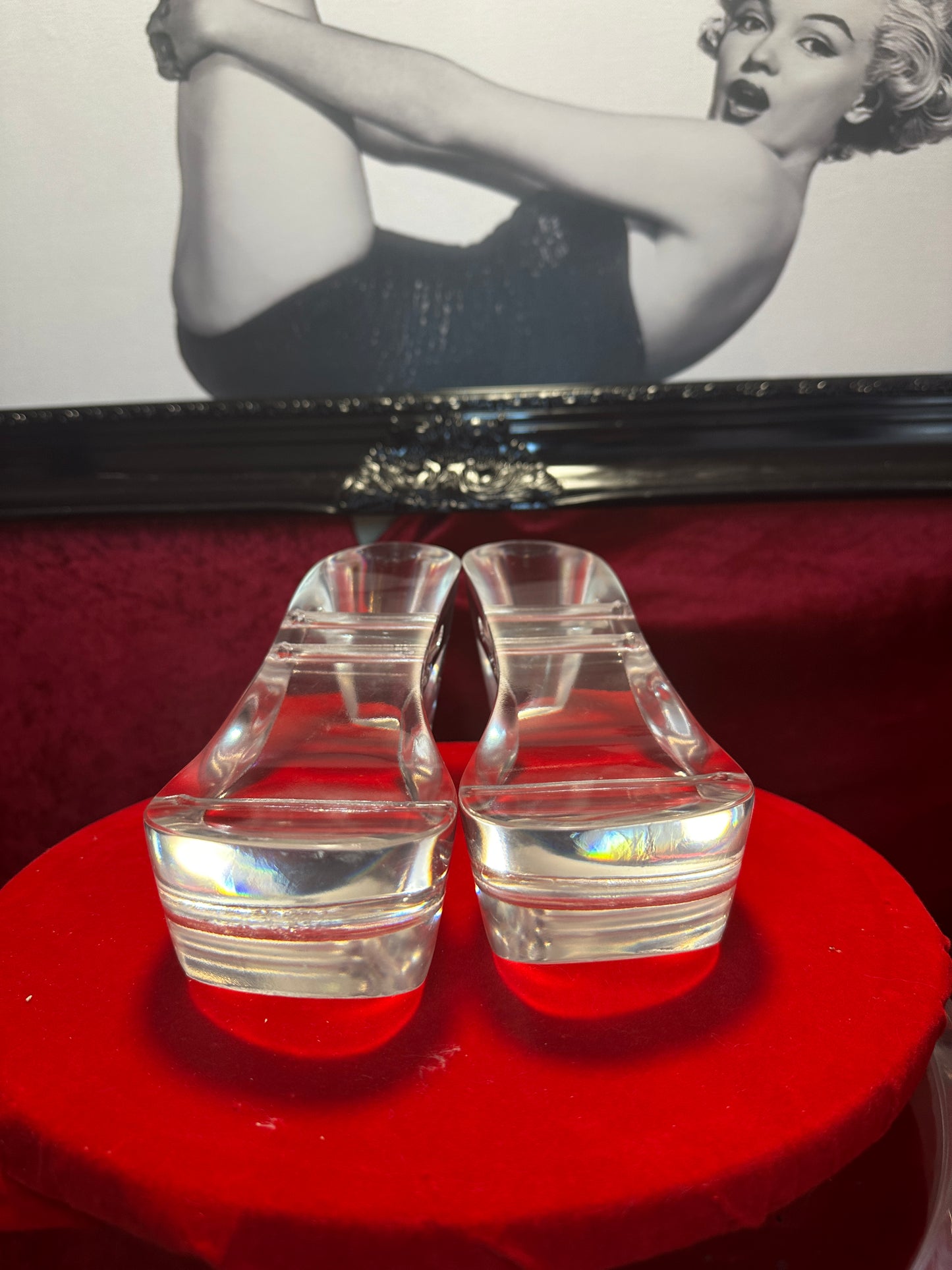 Dazzling Tootsies Clear Platform Heels