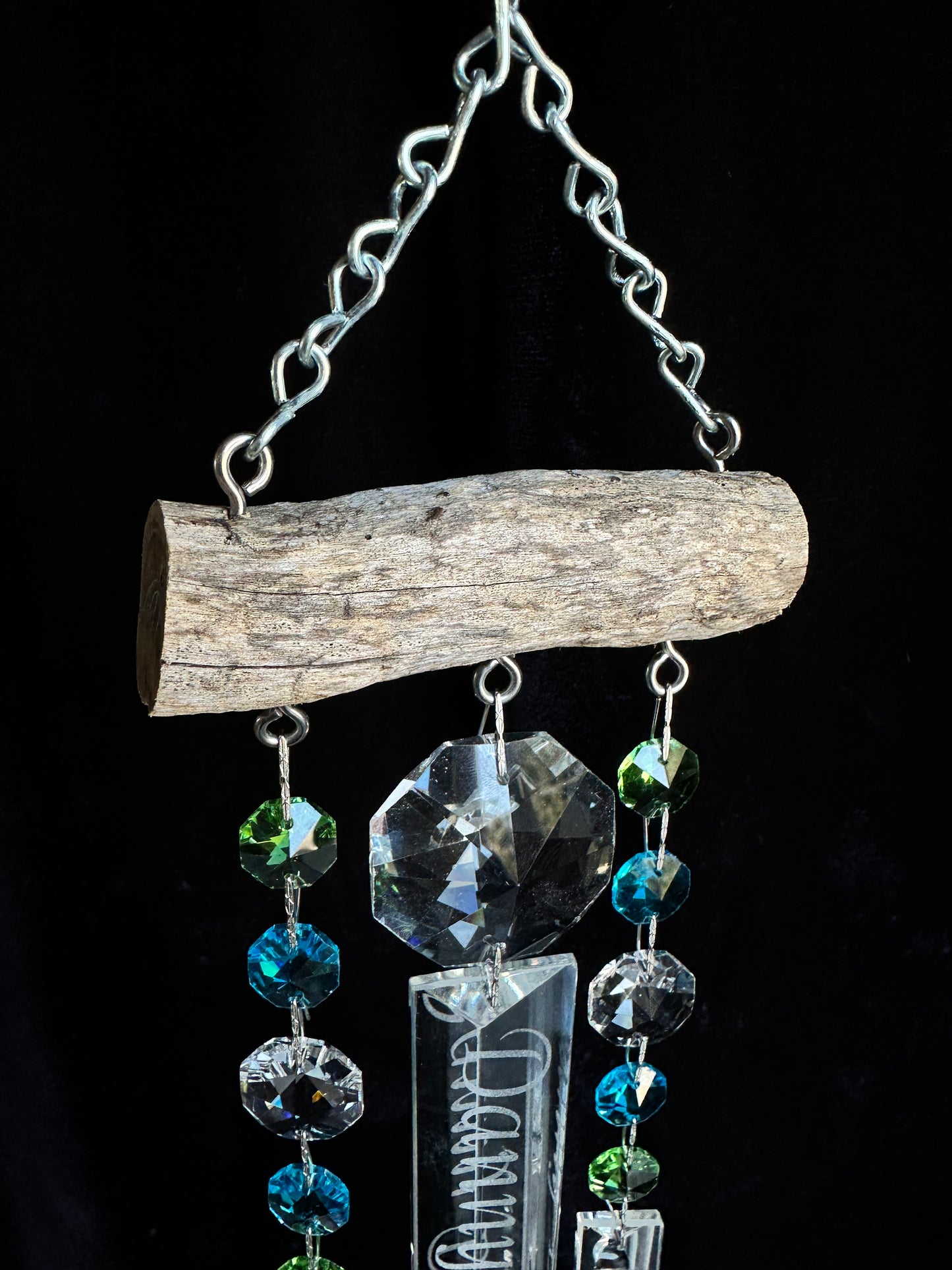 Danny's Dazzle Fundraising Sun-catching Windchime Natural Driftwood 3 Strand