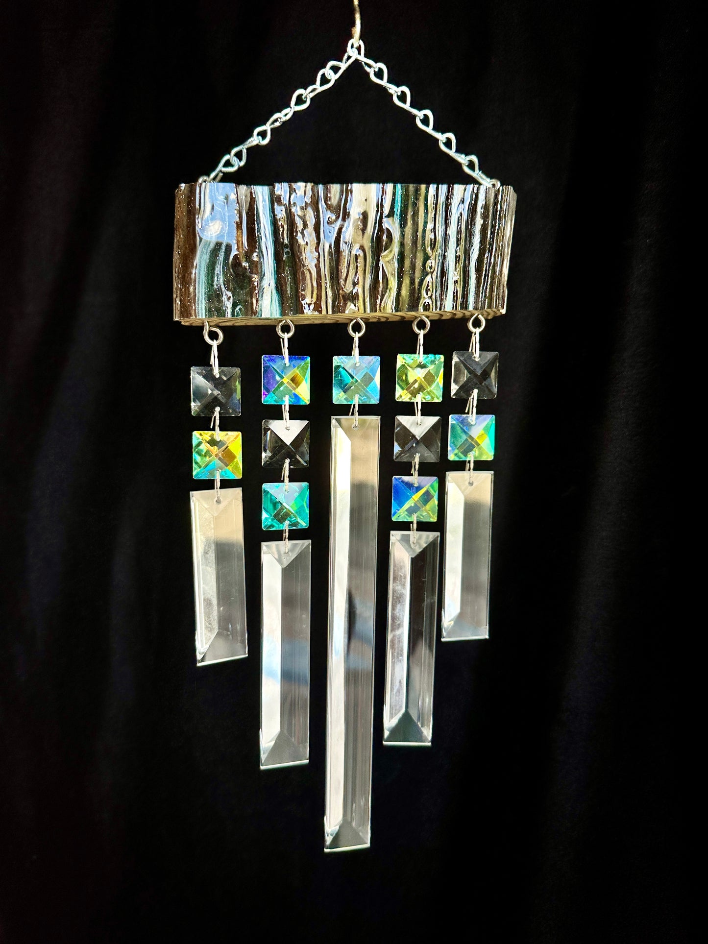 Driftwood and Crystal Suncatcher Windchime
