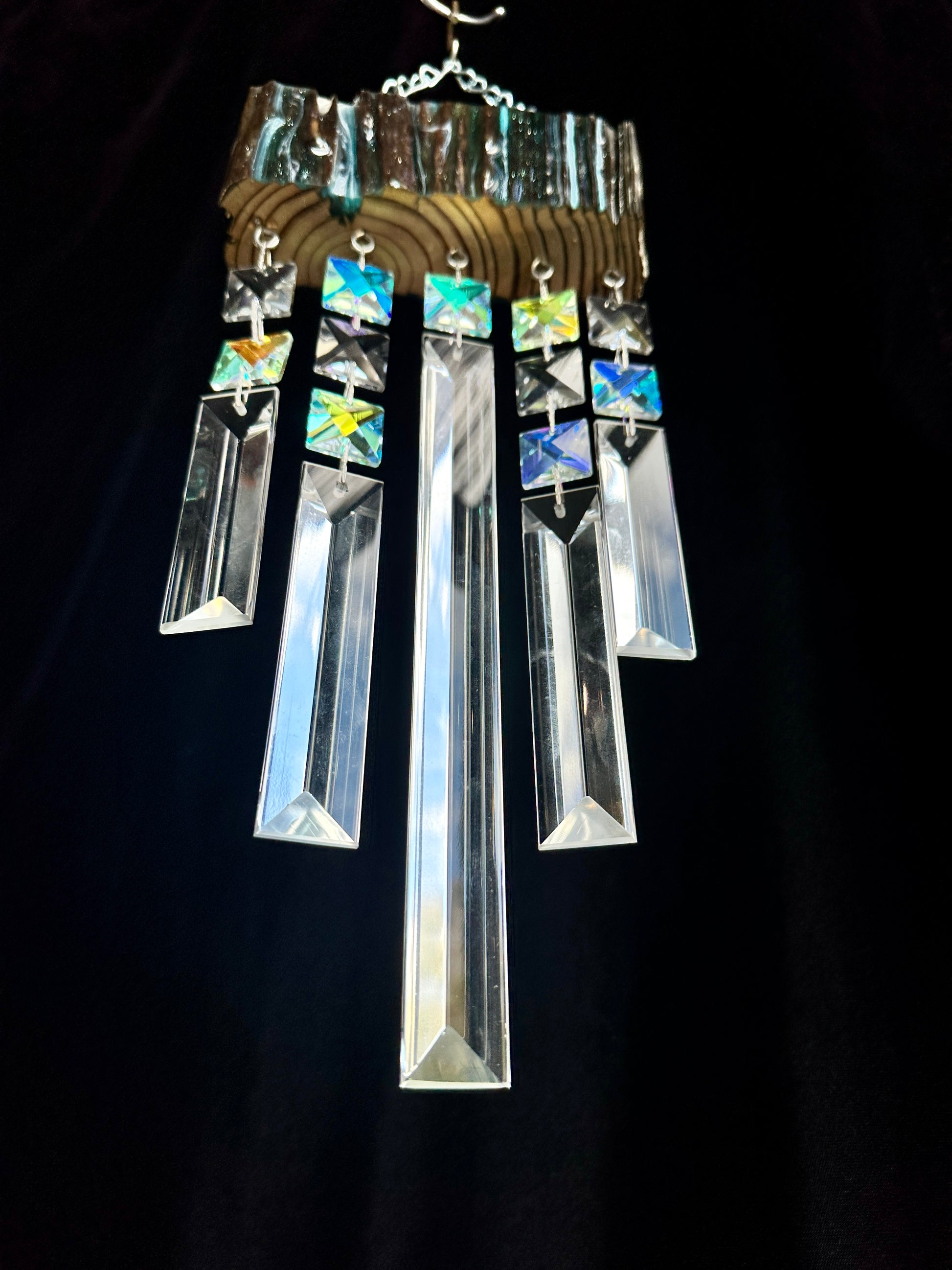 Art Deco Driftwood Suncatching Windchime 5 – Dazzling Driftwood Store