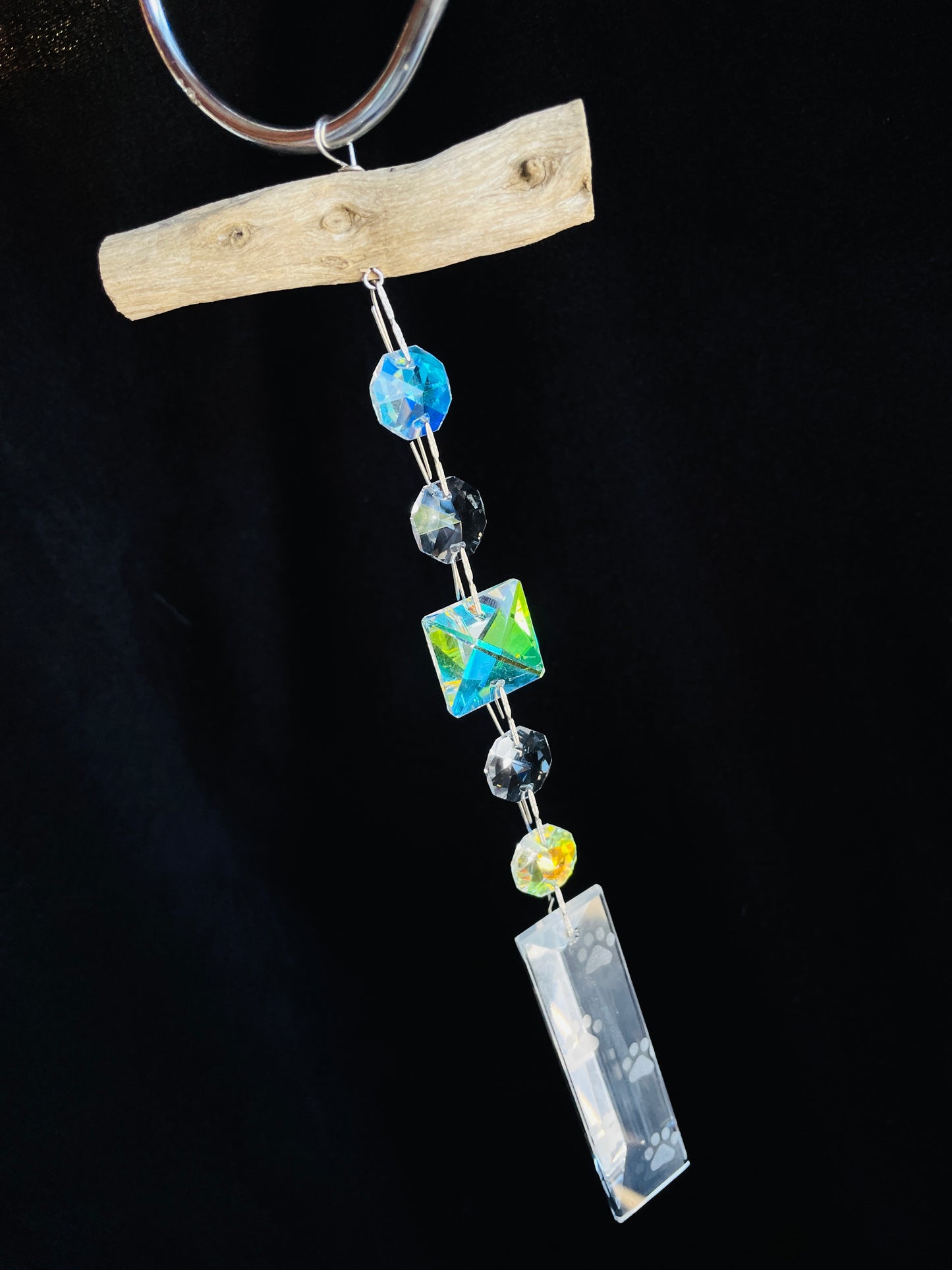Paw print chandelier crystal suncatcher by Dazzling Driftwood