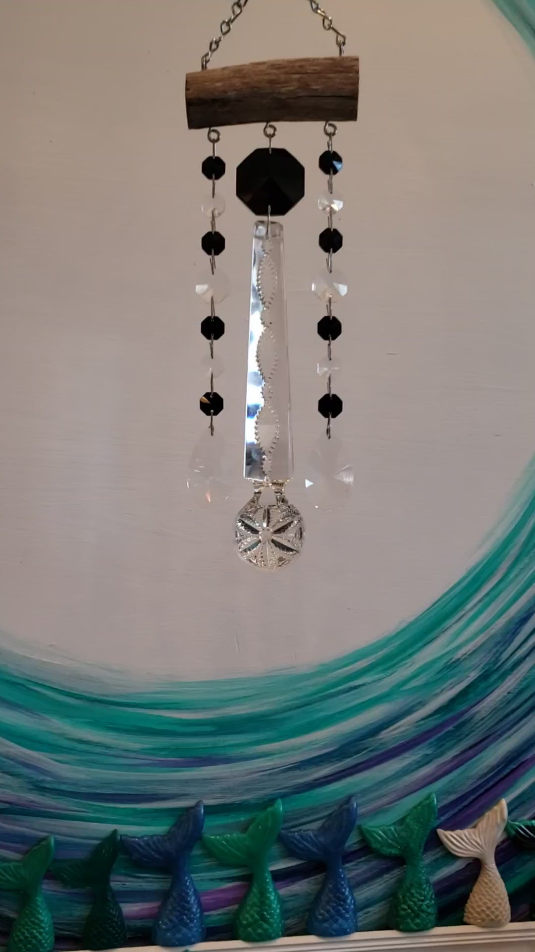 Dazzling Driftwood handmade crystal windchime suncatcher