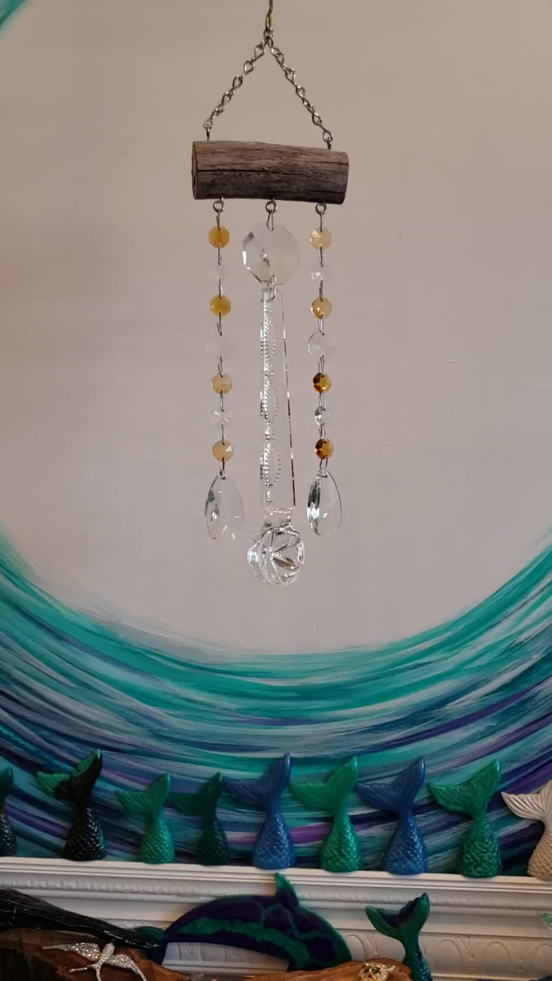 Dazzling Driftwood handmade windchime suncatchers