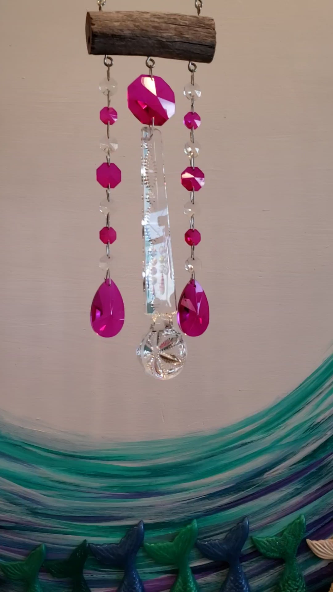 Dazzling Driftwood unique handmade windchime suncatchers