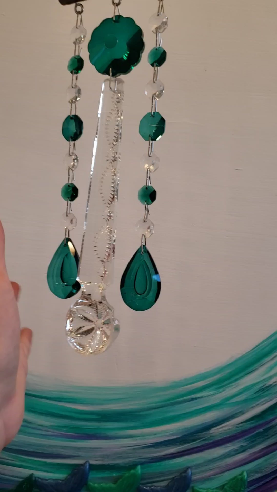 Handmade chandelier crytsal windchime suncatchers by Dazzling Driftwood