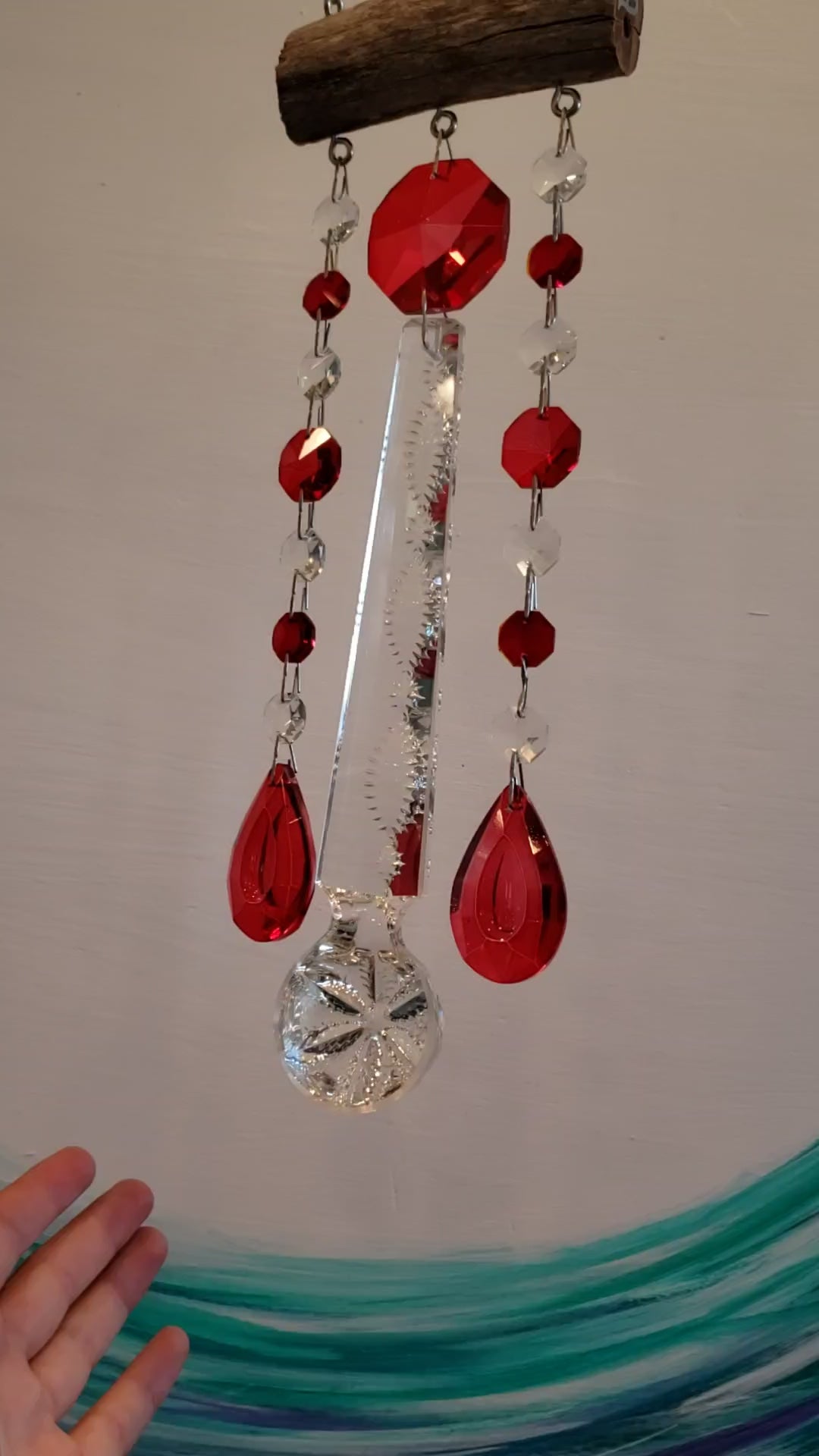 Dazzling Driftwood crystal windchime suncatcher