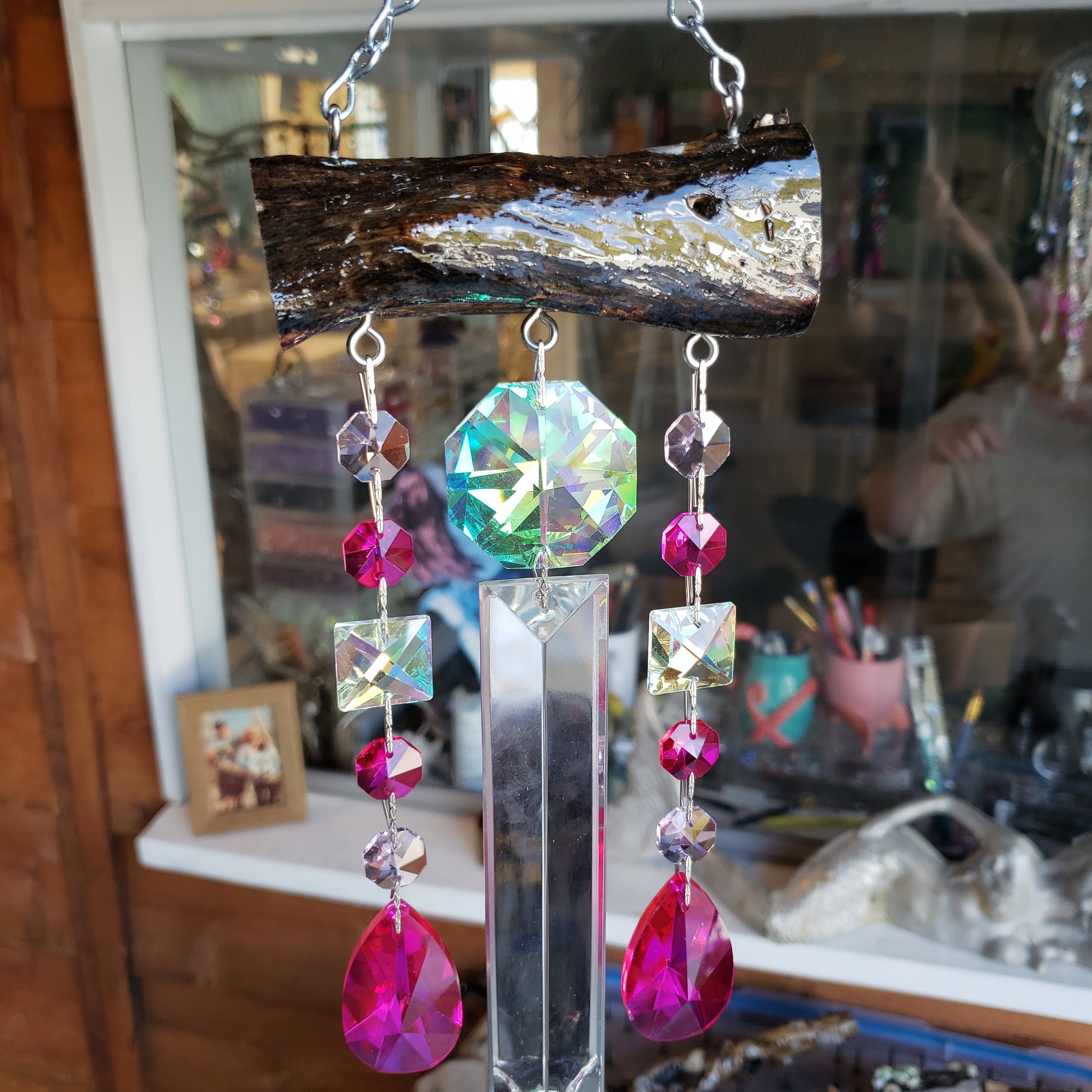 epoxy resin driftwood wind-chime hand made art 