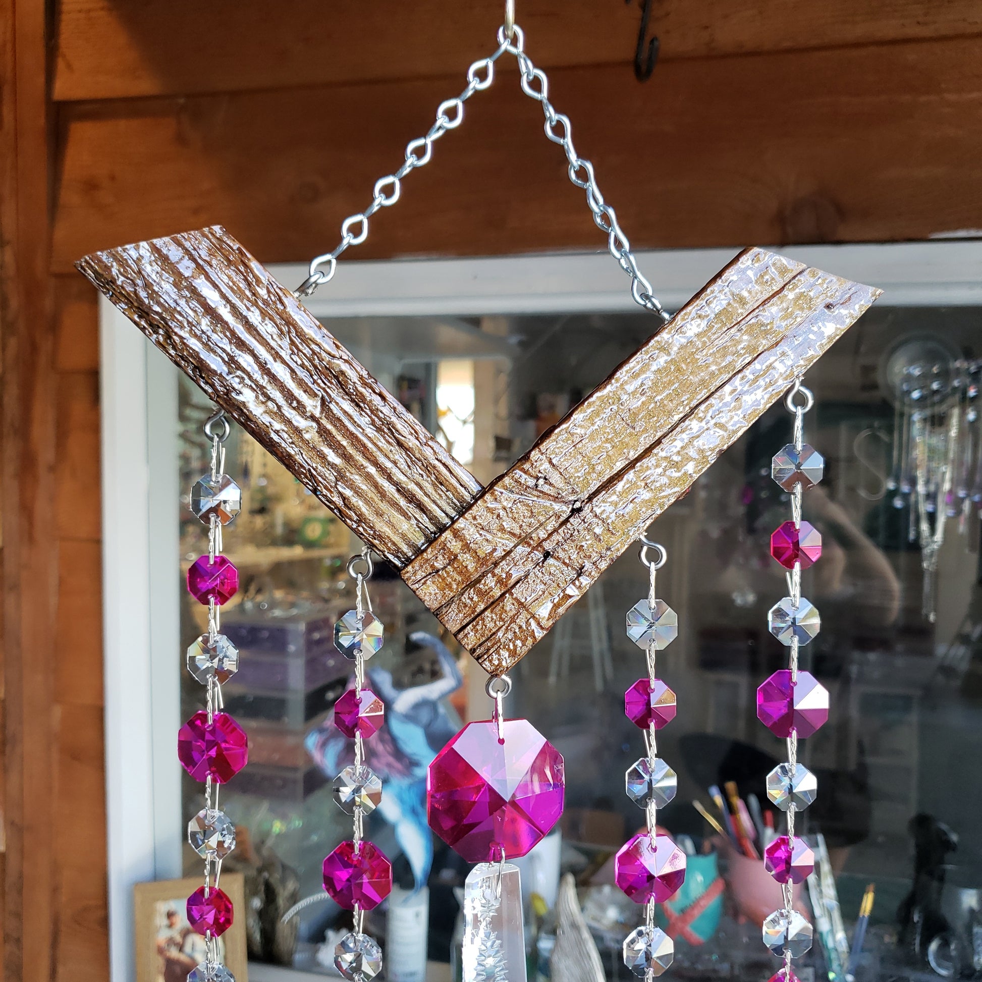 epoxy resin lobster trap art dazzling driftwood wind-chime