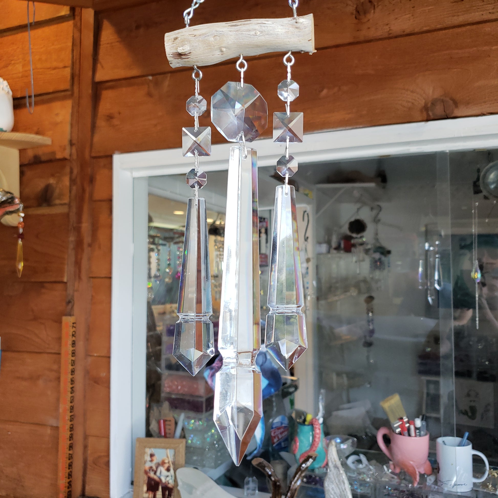 unique gifts Dazzling Driftwood chandelier crystal windchime sun catcher