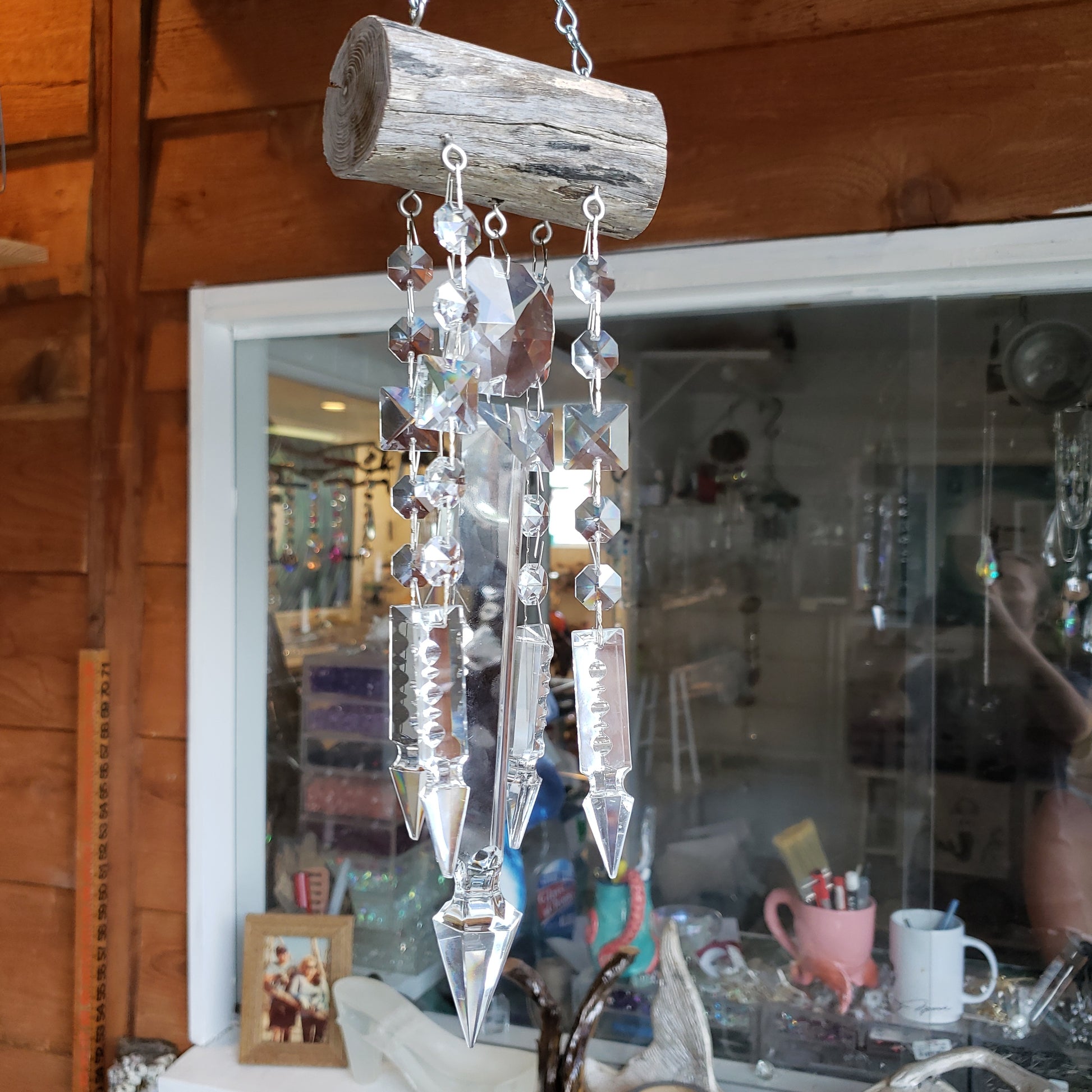 chandelier crystal wind chime sun catcher unique gifts dazzling driftwood