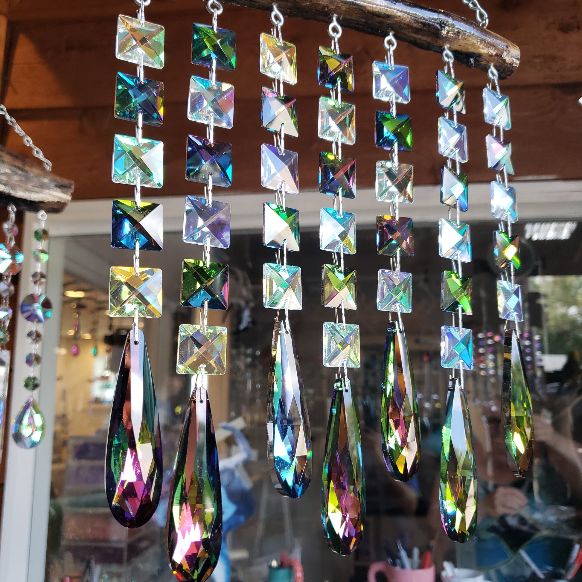 chandelier crystal sun-catcher dazzling driftwood unique gift