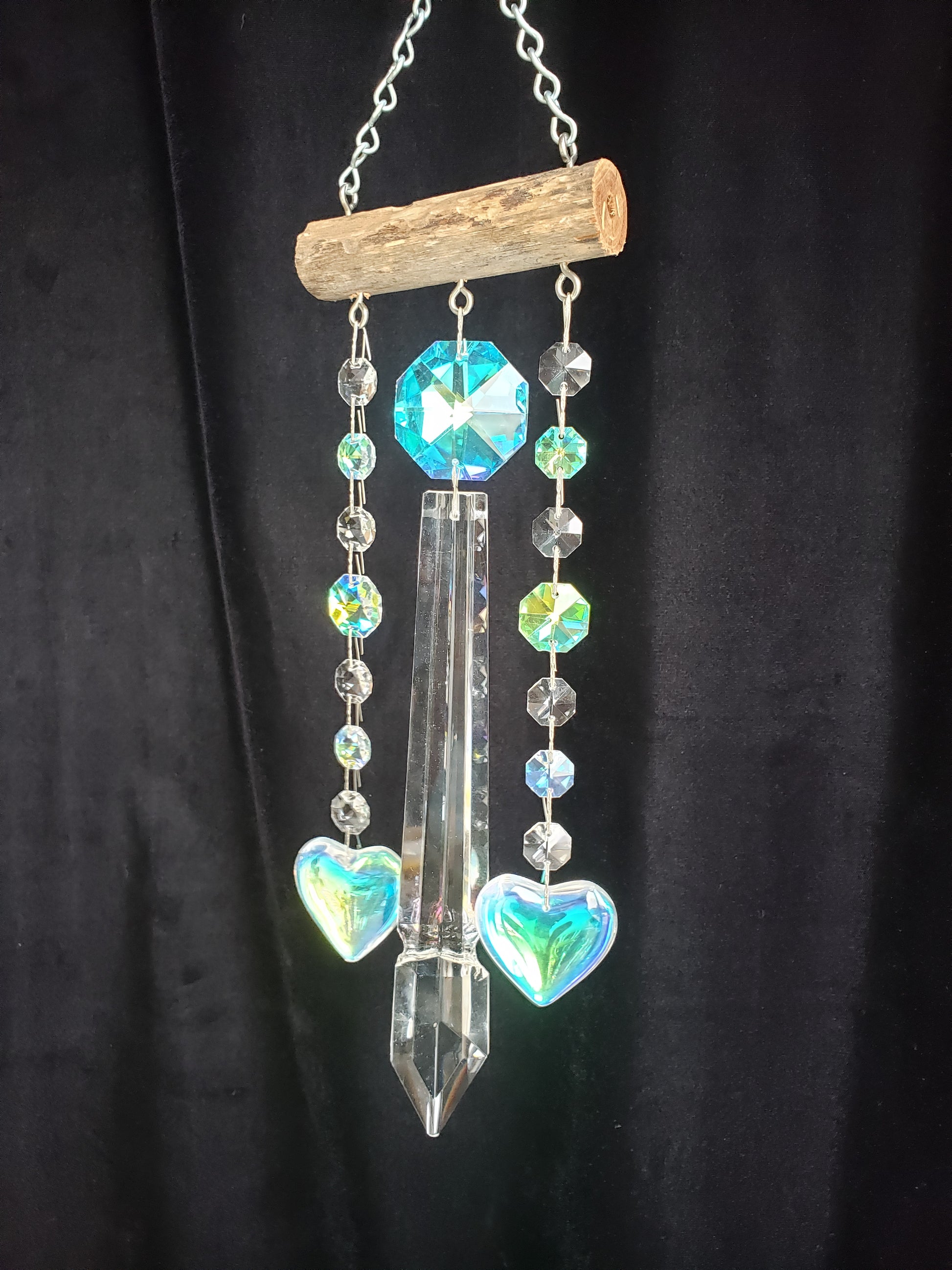 Hand made heart wind chimes Dazzling Driftwood