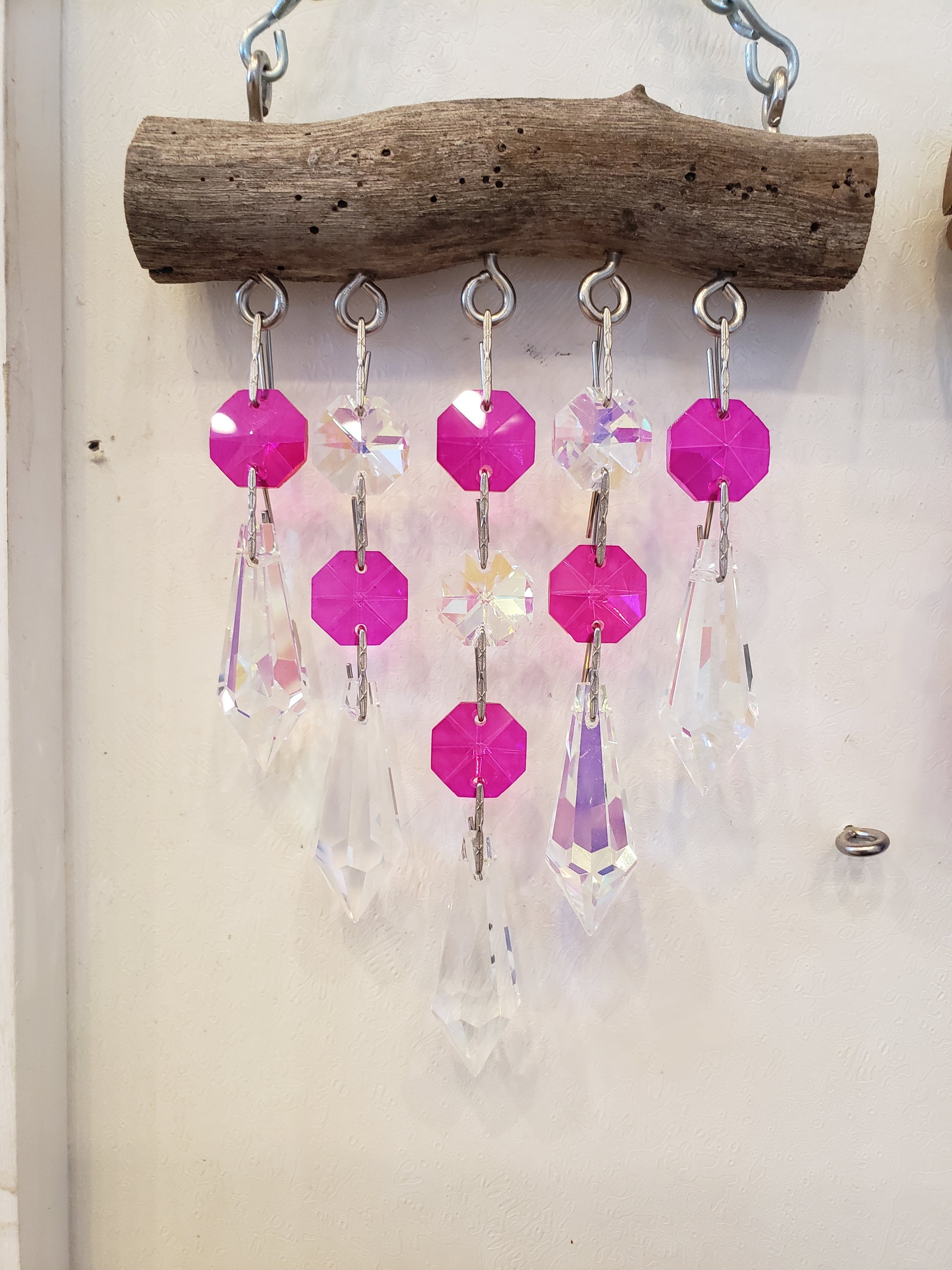 Pink chandelier crystal suncatcher