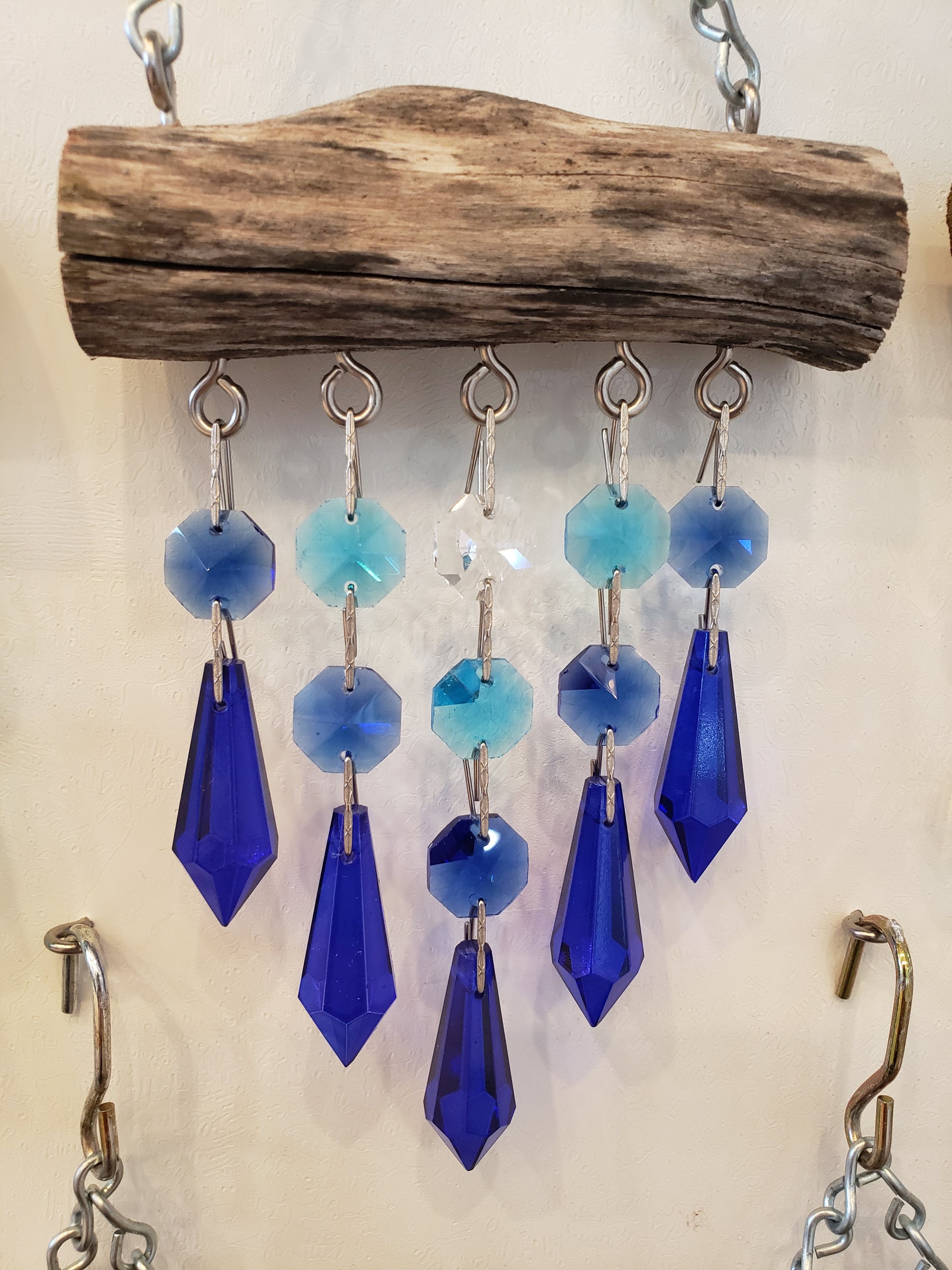 Blue chandleier crystal suncatcher Dazzling Driftwood