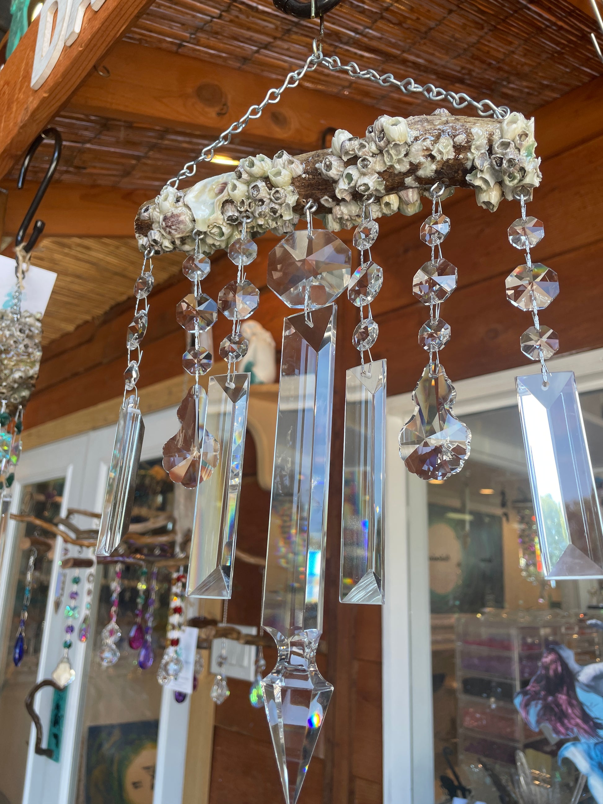 barnacle and oyster windchime 7 chandiler crystals