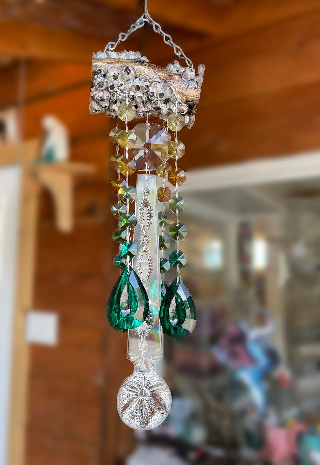 Barnacle windchime 5 with chandiler crystals