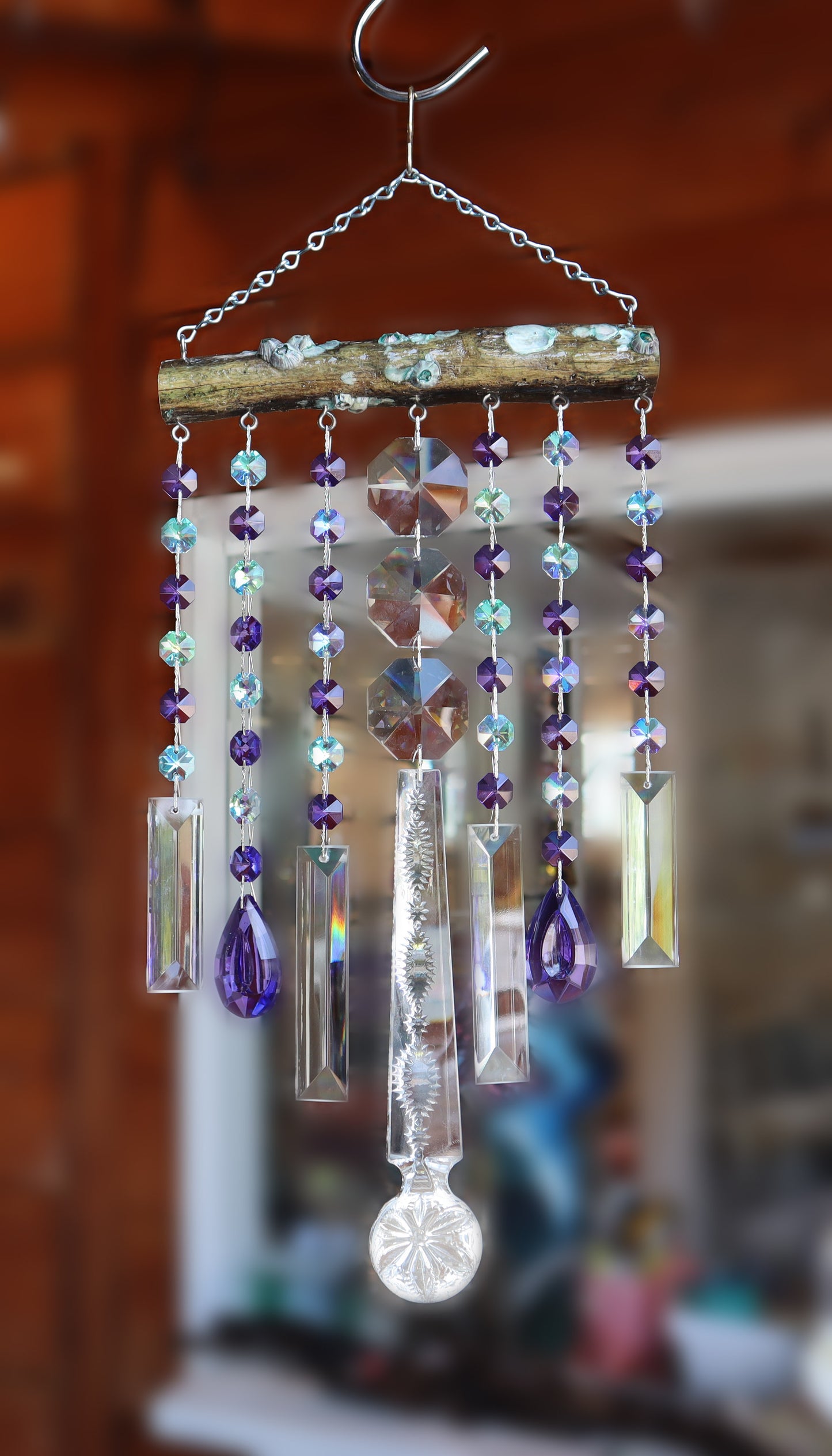 Barnacle windchime 7 chorus line with real chandiler crystals