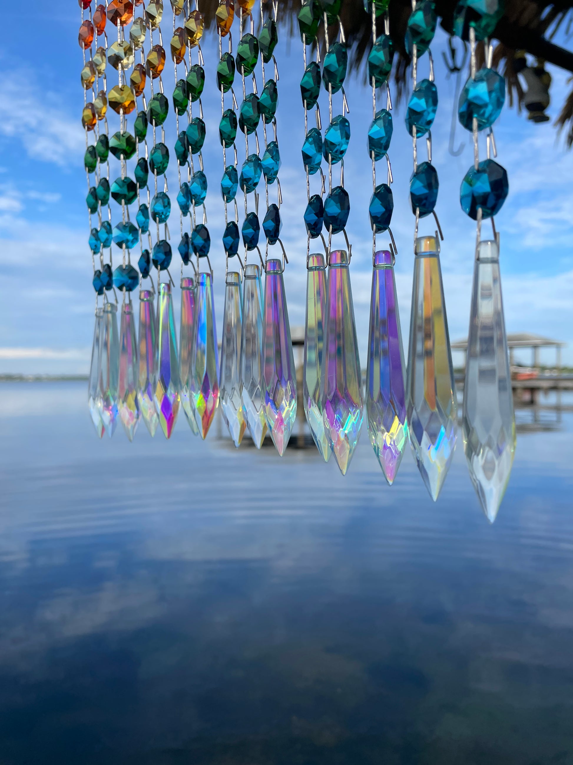 Chandelier crystal suncatchers at Dazzling Driftwood Auburndale Flroida